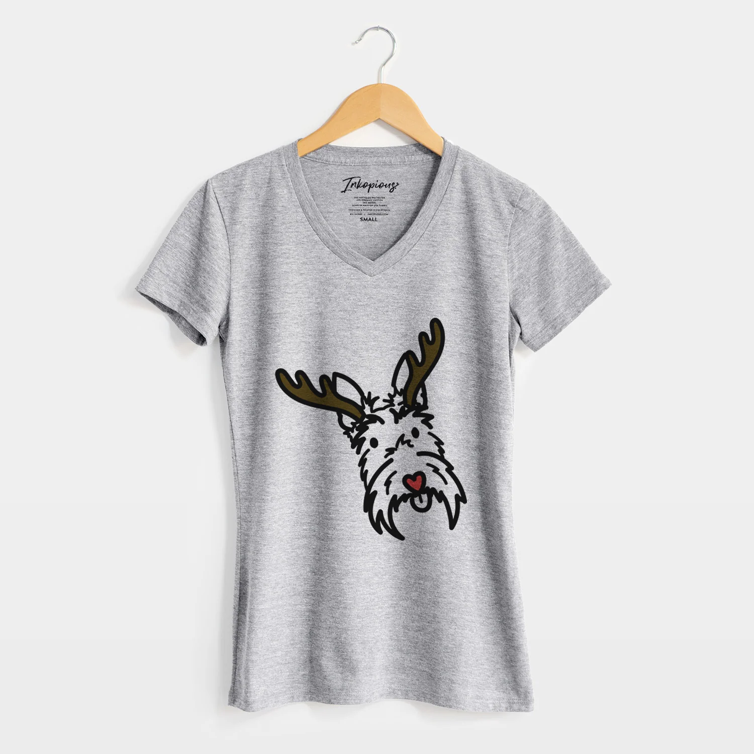 Red Nose Scottish Terrier - Thistle - Women's Perfect V-neck Shirt - Image 4