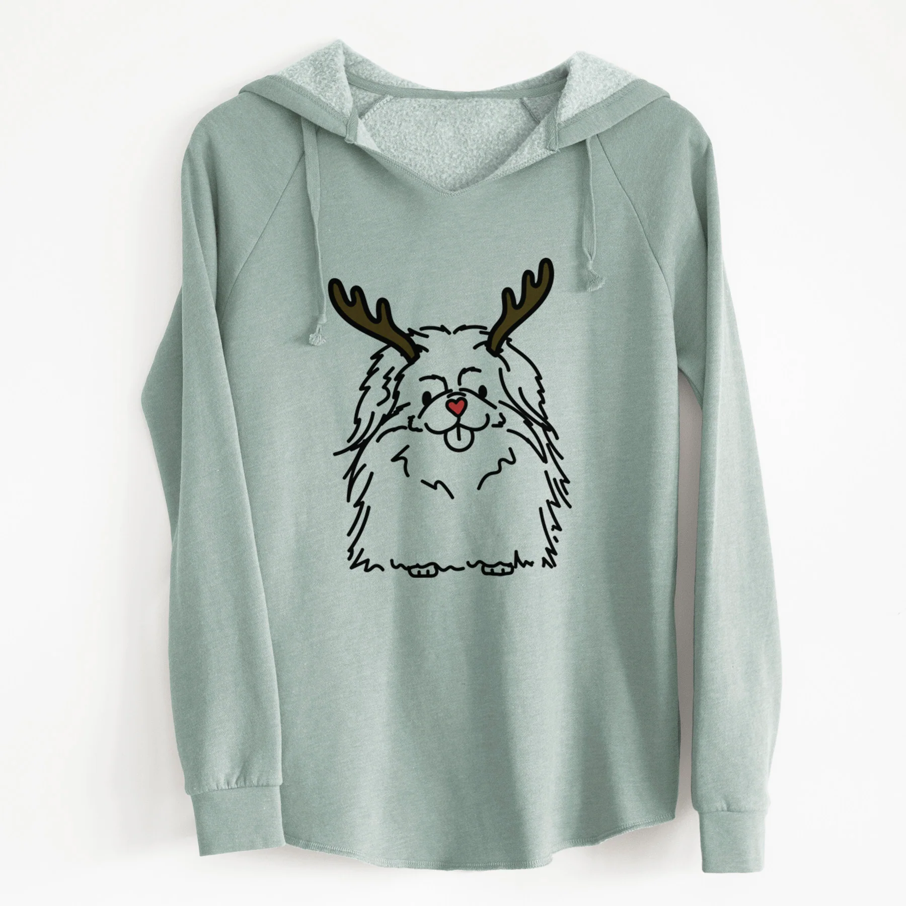 Red Nose Pekingese - Viv - Cali Wave Hooded Sweatshirt - Image 6