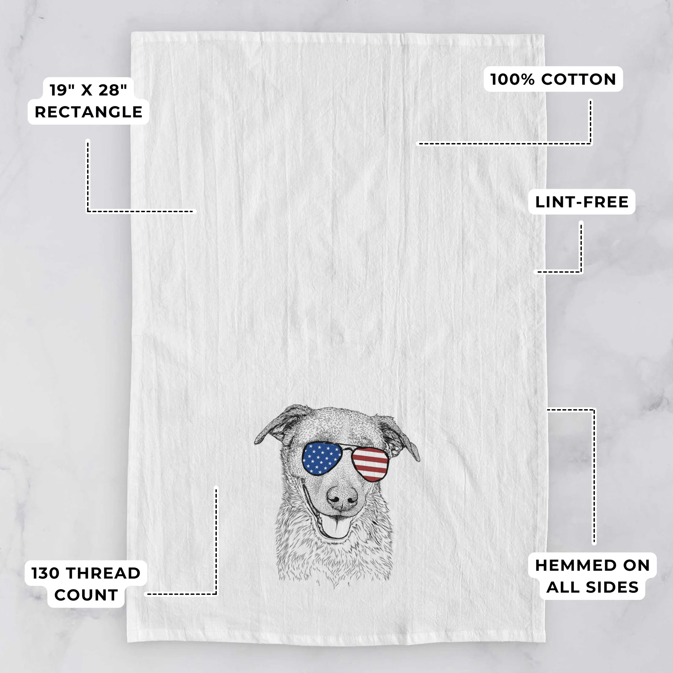 Reef the Mixed Breed Tea Towel - Image 3