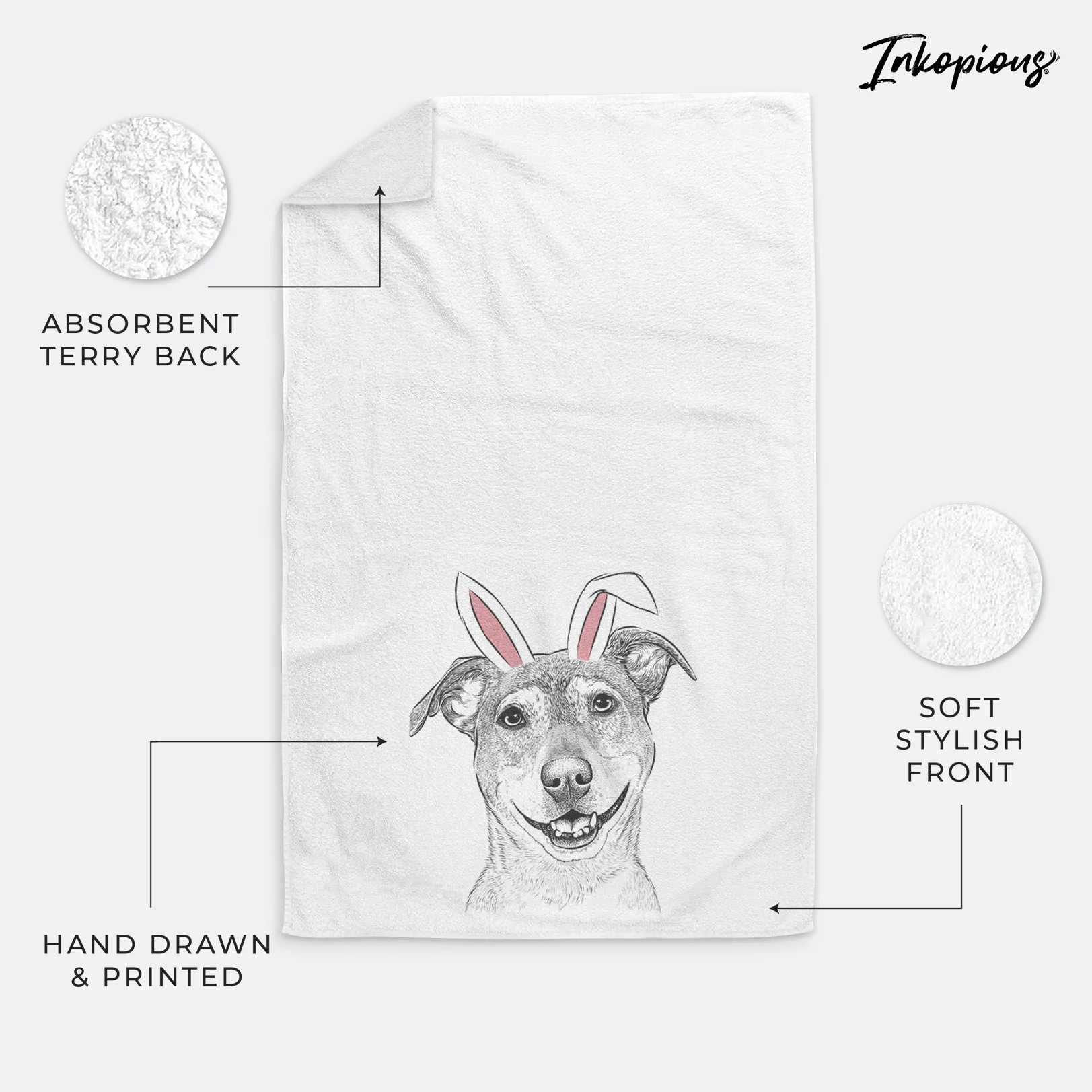 Reese the Mountain Cur Decorative Hand Towel - Image 25