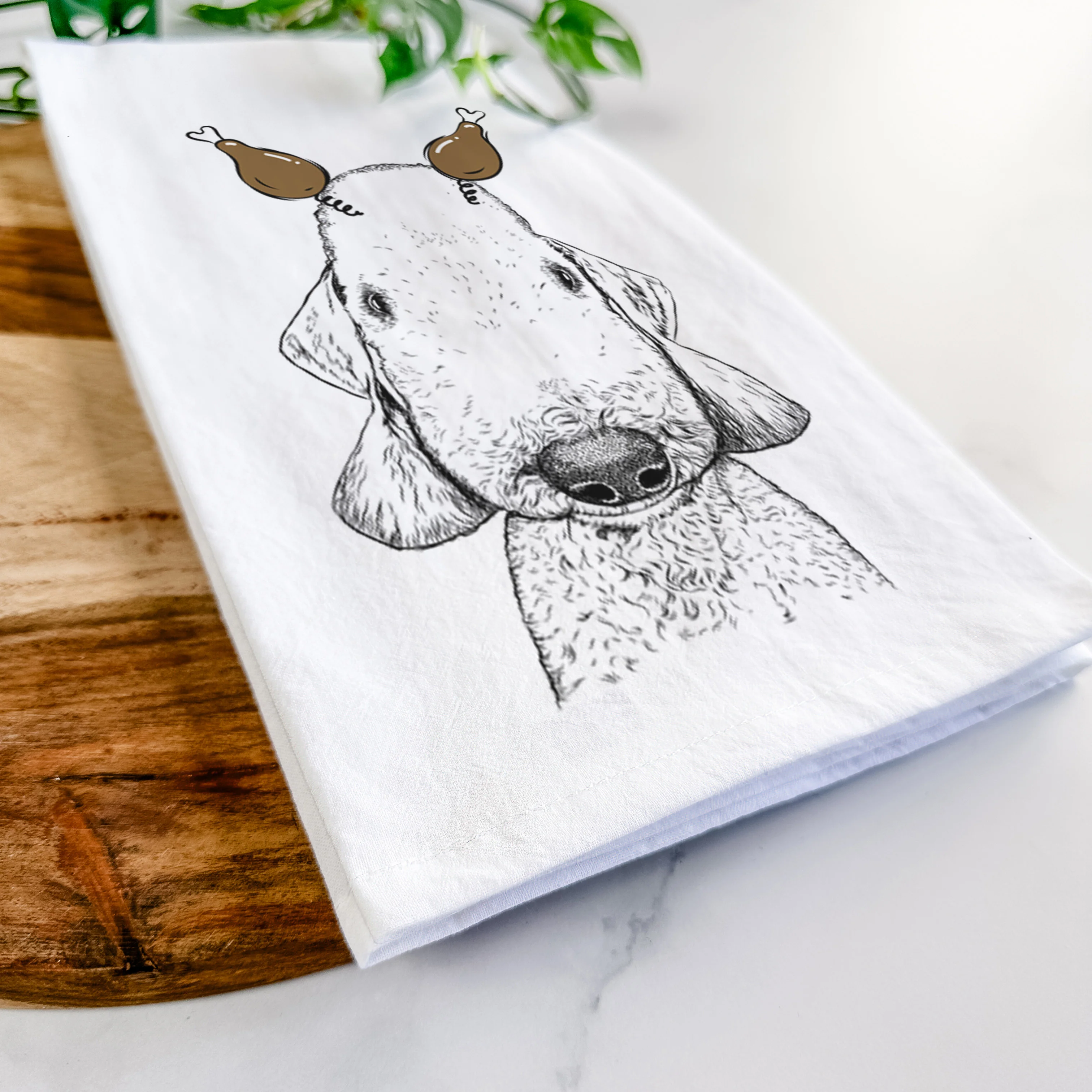 Remington the Bedlington Terrier Tea Towel - Image 11