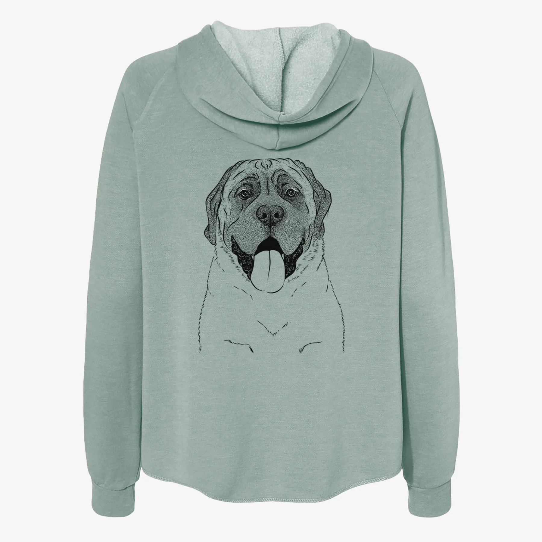 Remmie the English Mastiff - Women's Cali Wave Zip-Up Sweatshirt - Image 4