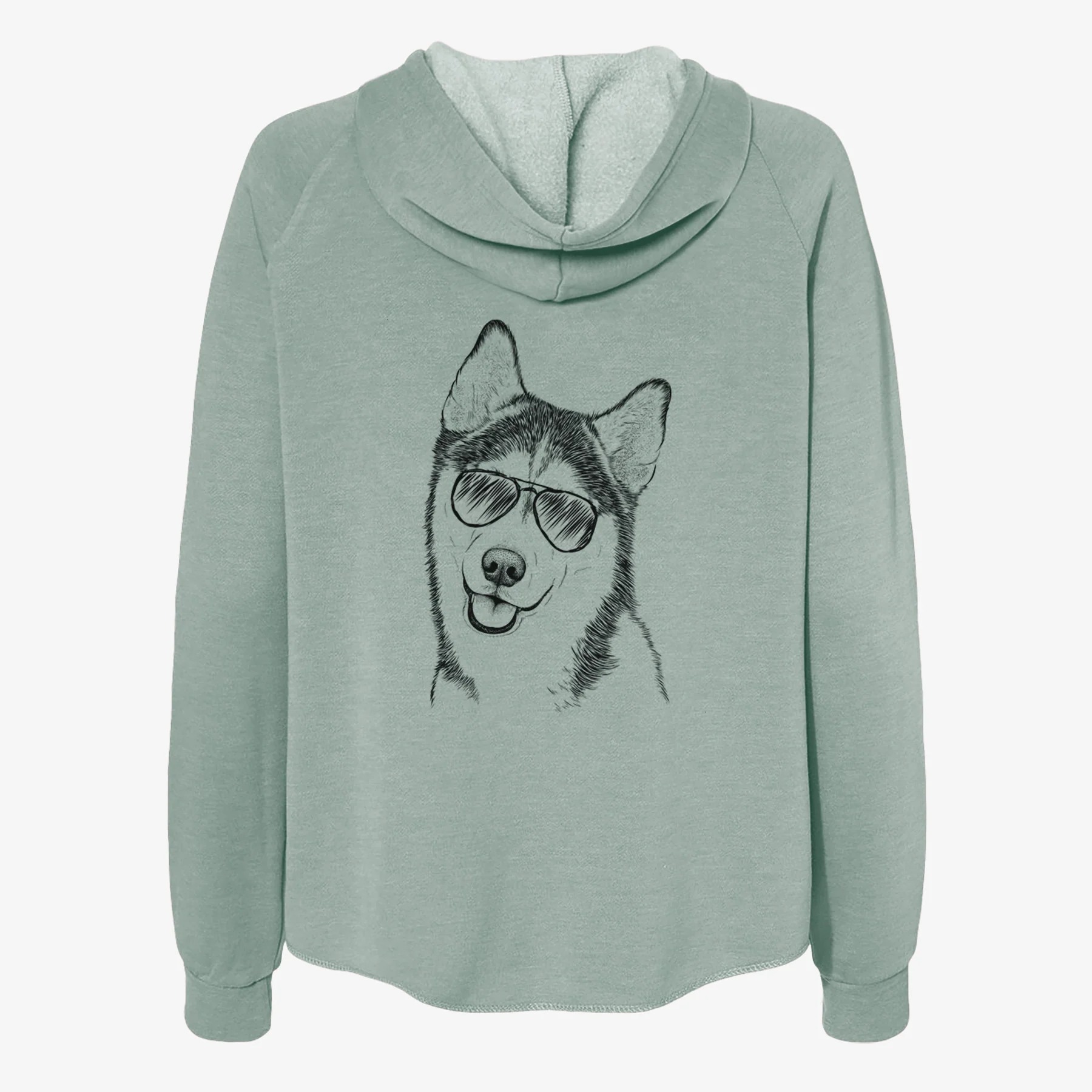 Remmie the Siberian Husky - Women's Cali Wave Zip-Up Sweatshirt - Image 7