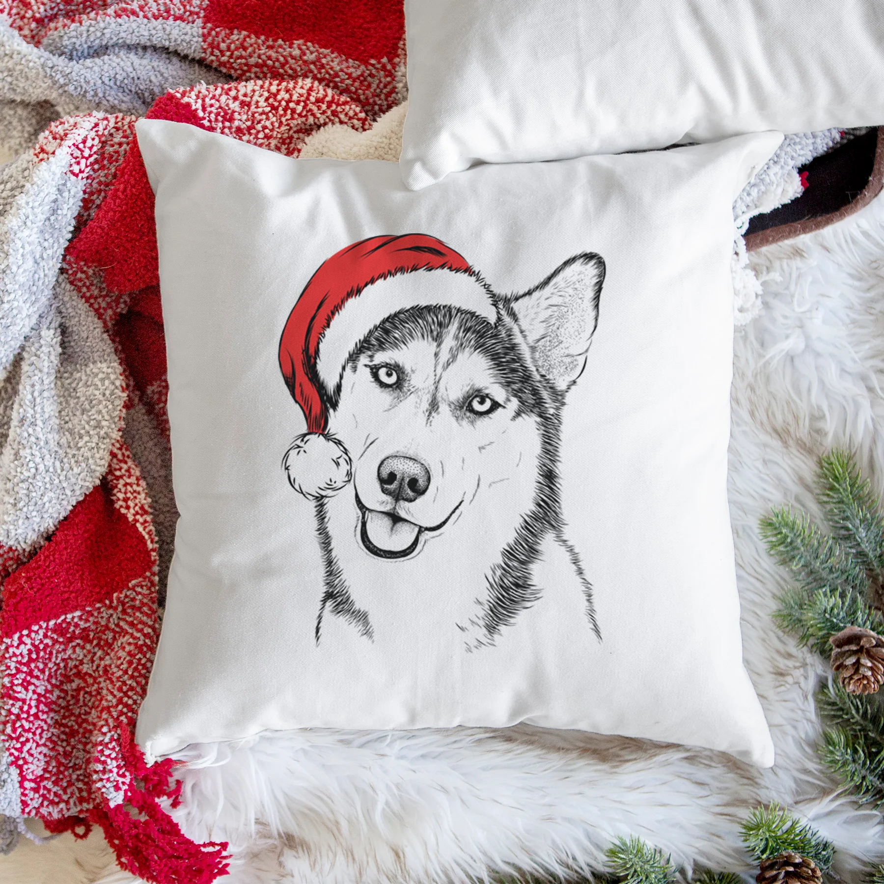 Remmie the Siberian Husky - Throw Pillow Cover - Image 3