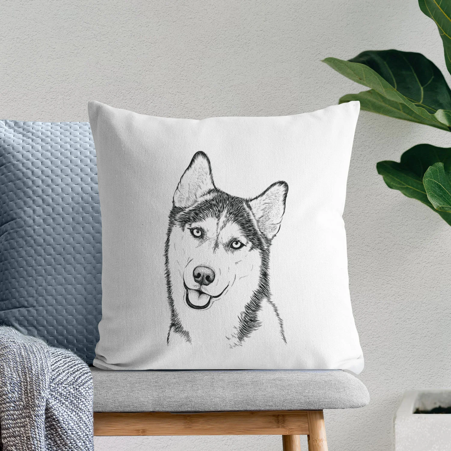 Remmie the Siberian Husky - Throw Pillow Cover - Image 6
