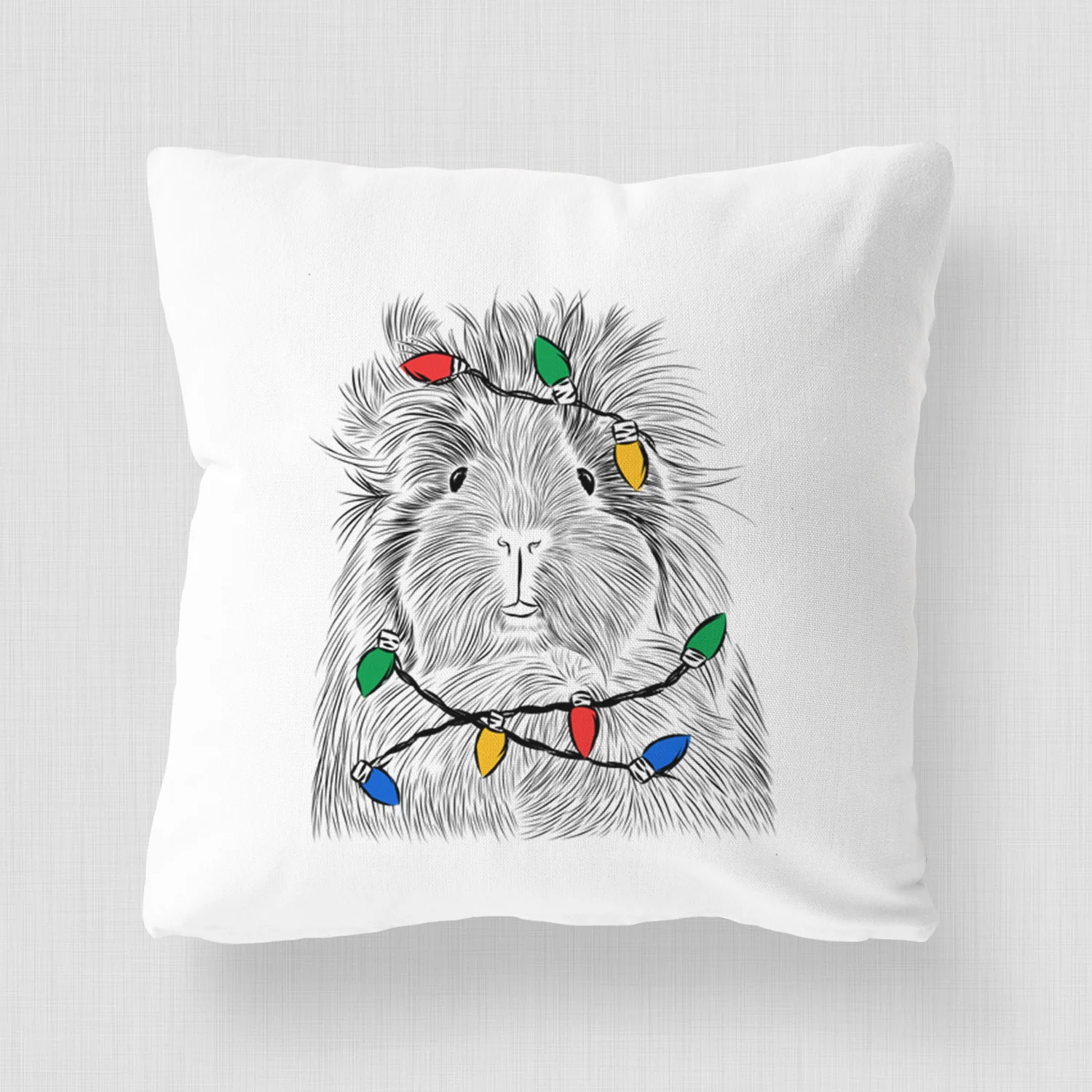 Rhino the Guinea Pig - Throw Pillow Cover - Image 4
