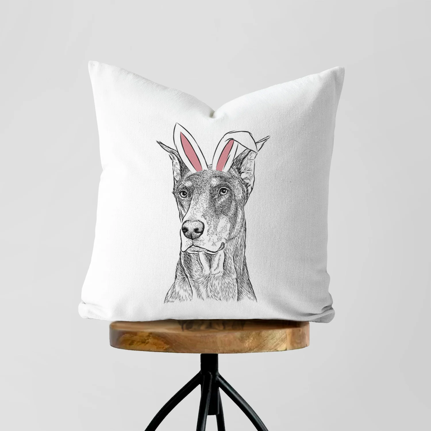 RJ the Doberman Pinscher - Throw Pillow Cover - Image 5