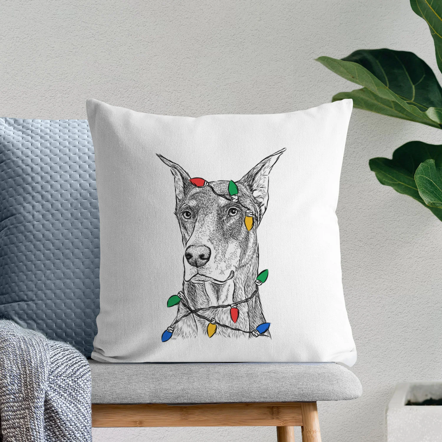 RJ the Doberman Pinscher - Throw Pillow Cover - Image 9