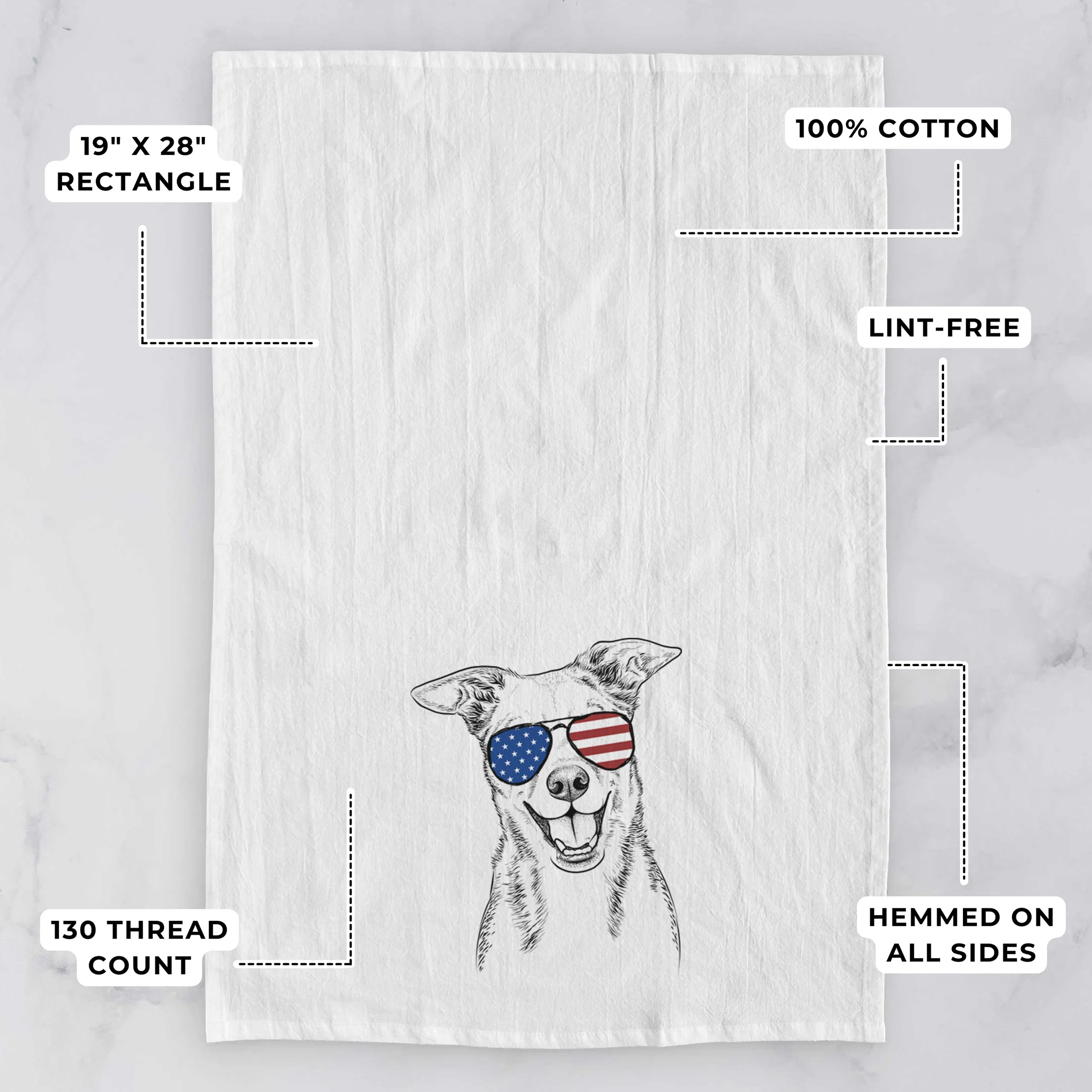 Rocco the Mixed Breed Tea Towel - Image 3