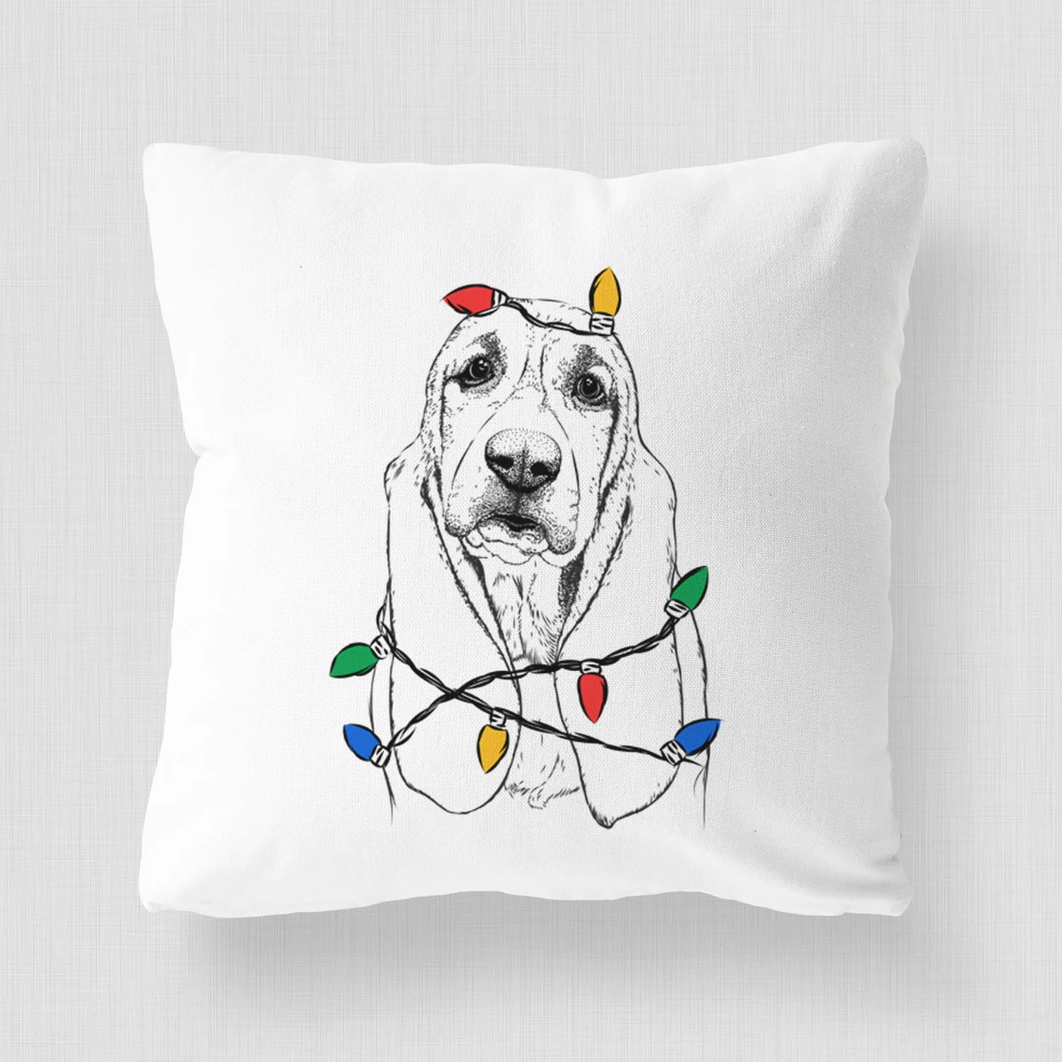 Rolo the Basset Hound - Throw Pillow Cover - Image 4