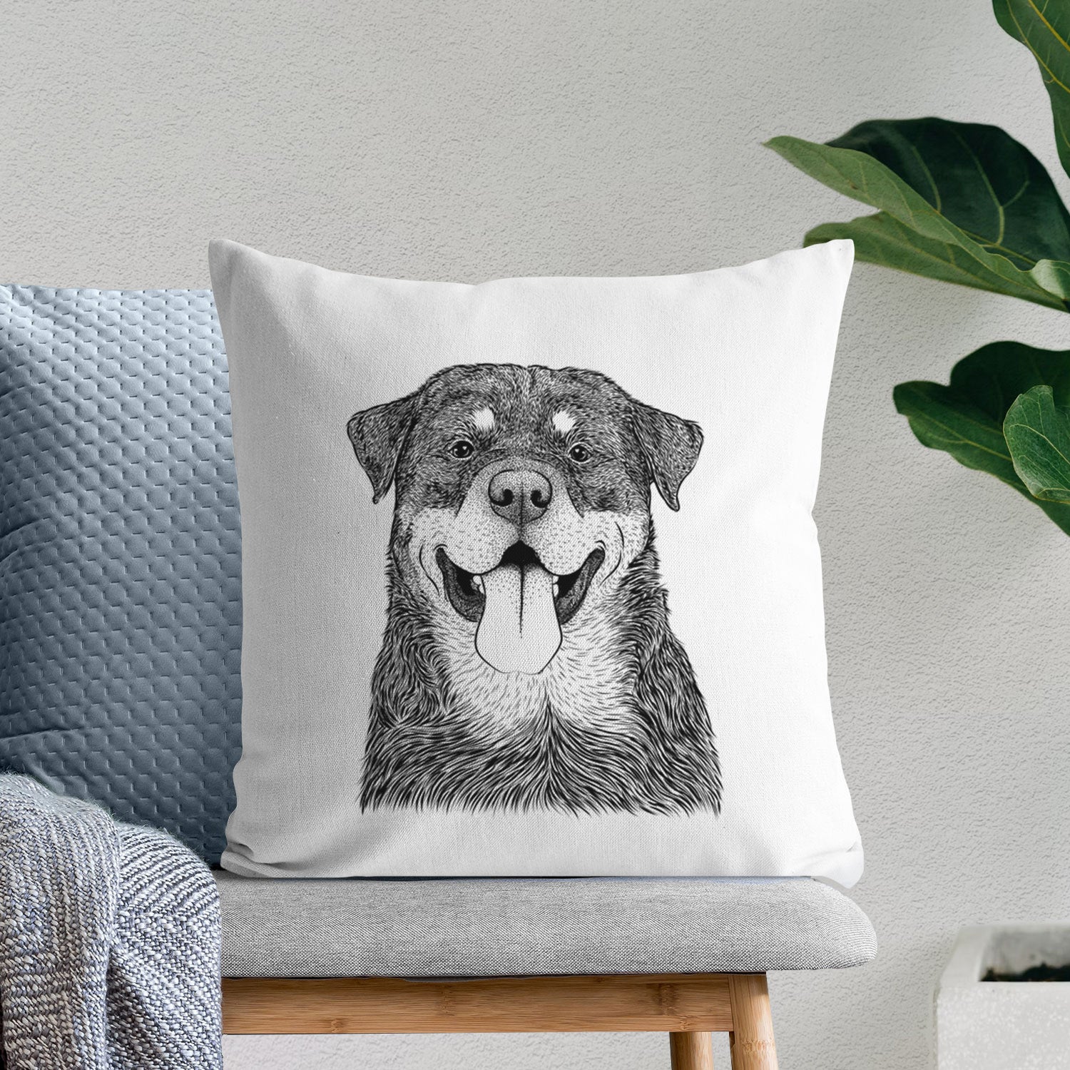 Romeo the Rottweiler - Throw Pillow Cover - Image 6