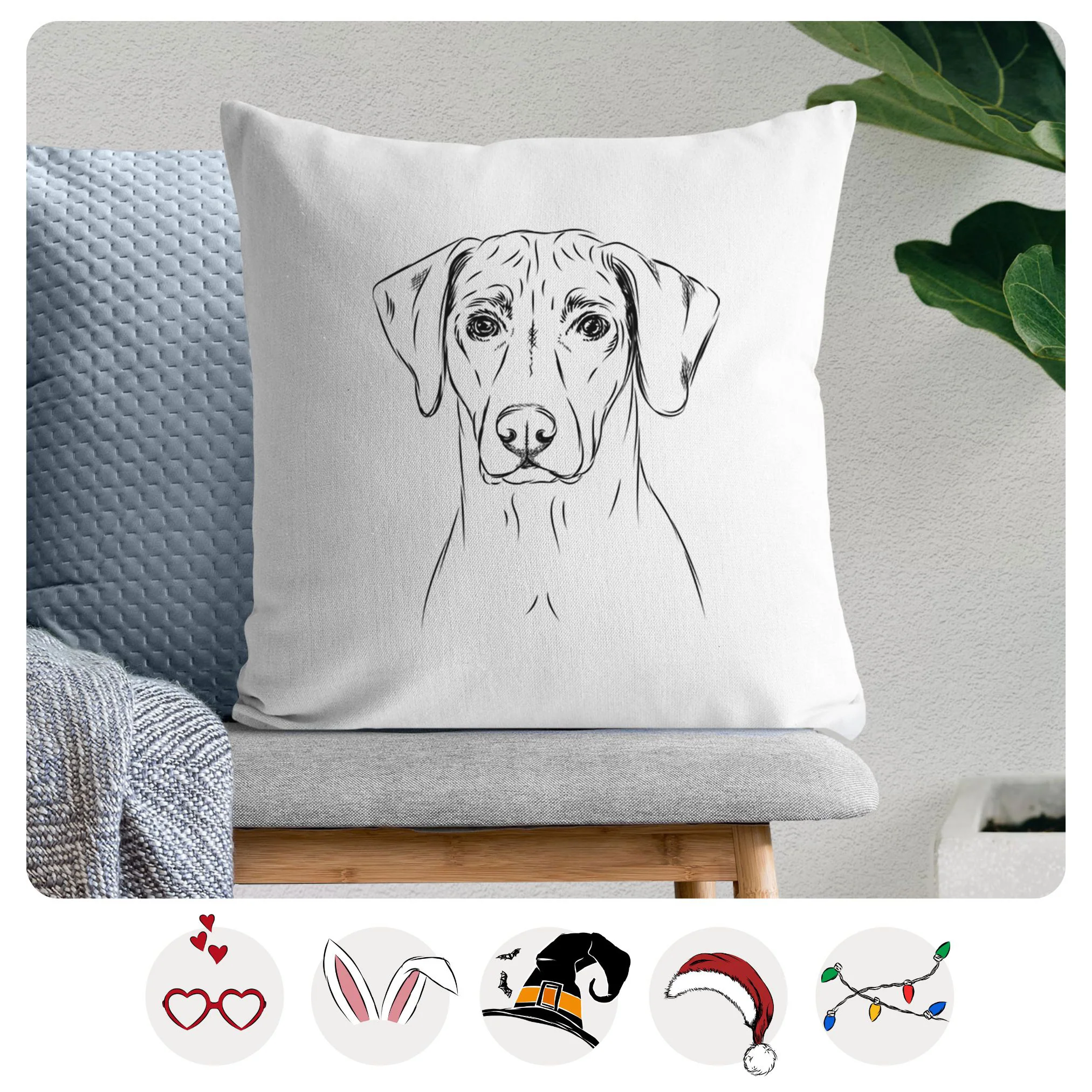 Ronan the Rhodesian Ridgeback - Throw Pillow Cover