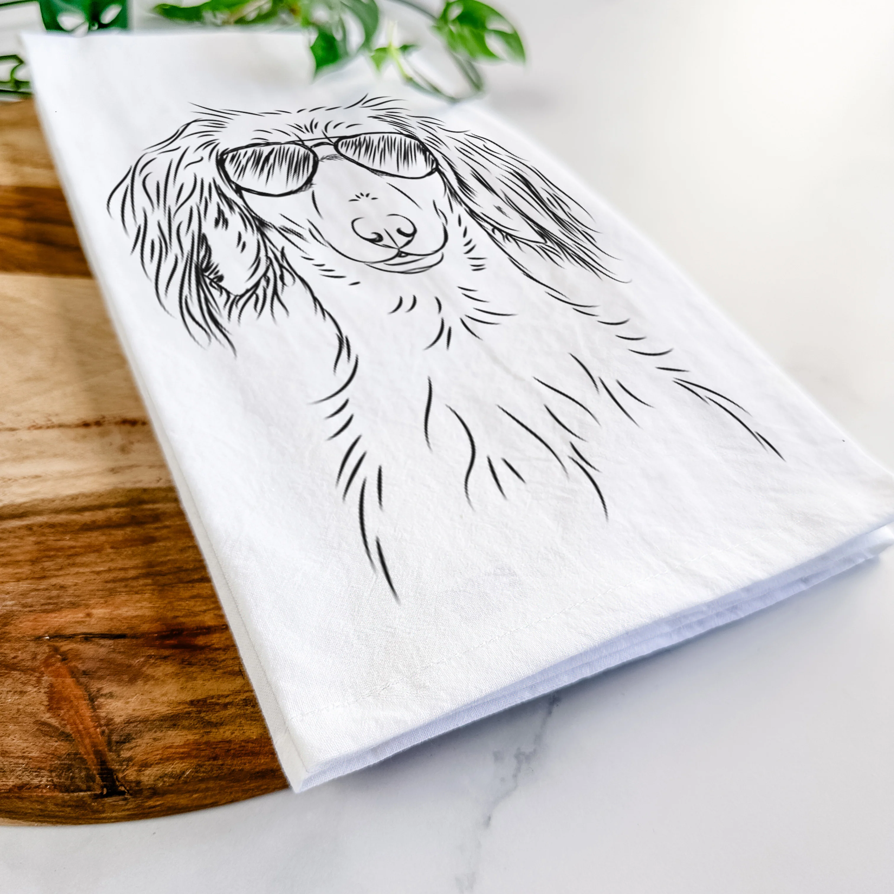 Roux the Long Haired Dachshund Tea Towel - Image 6