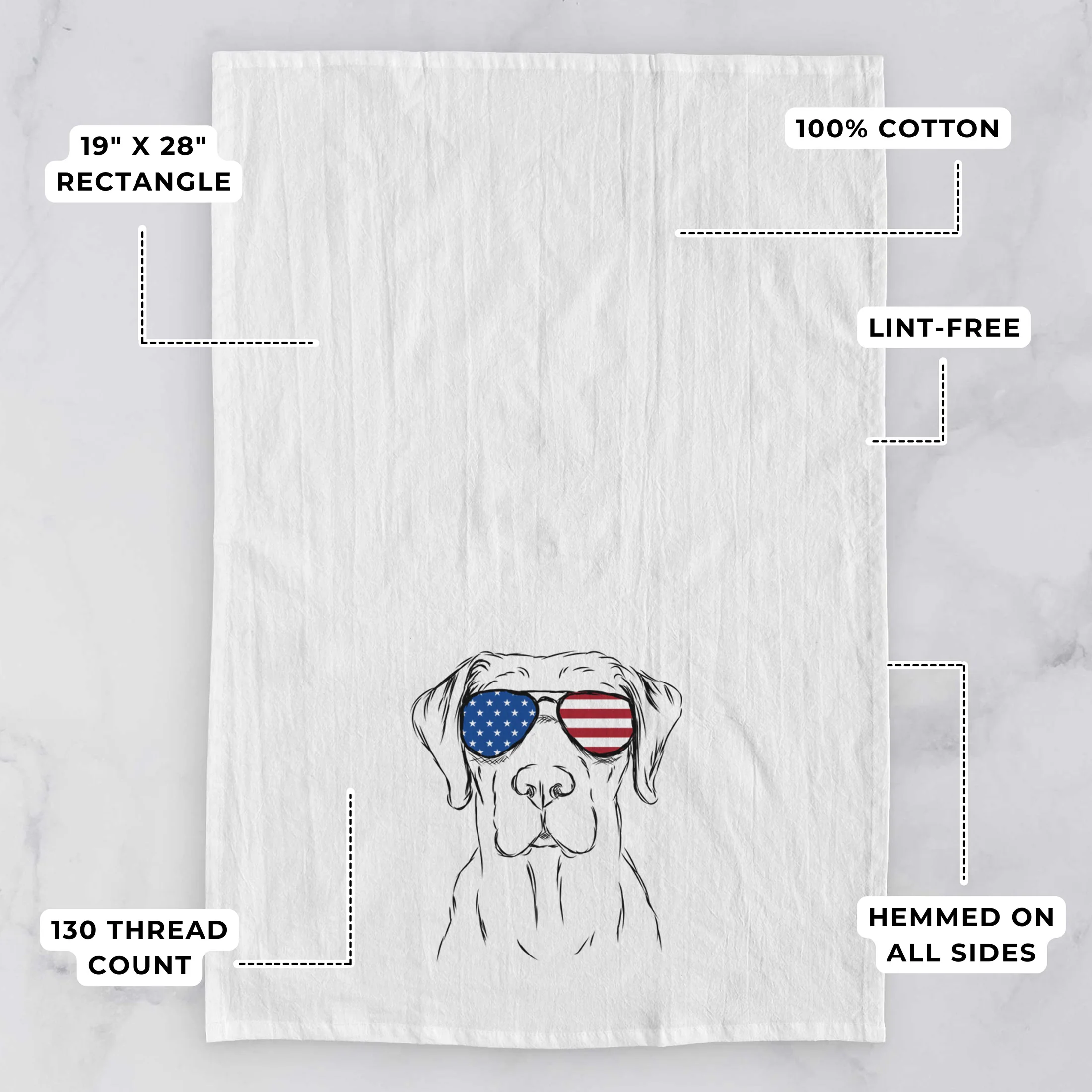 Rowdy the Labrador Retriever Tea Towel - Image 3