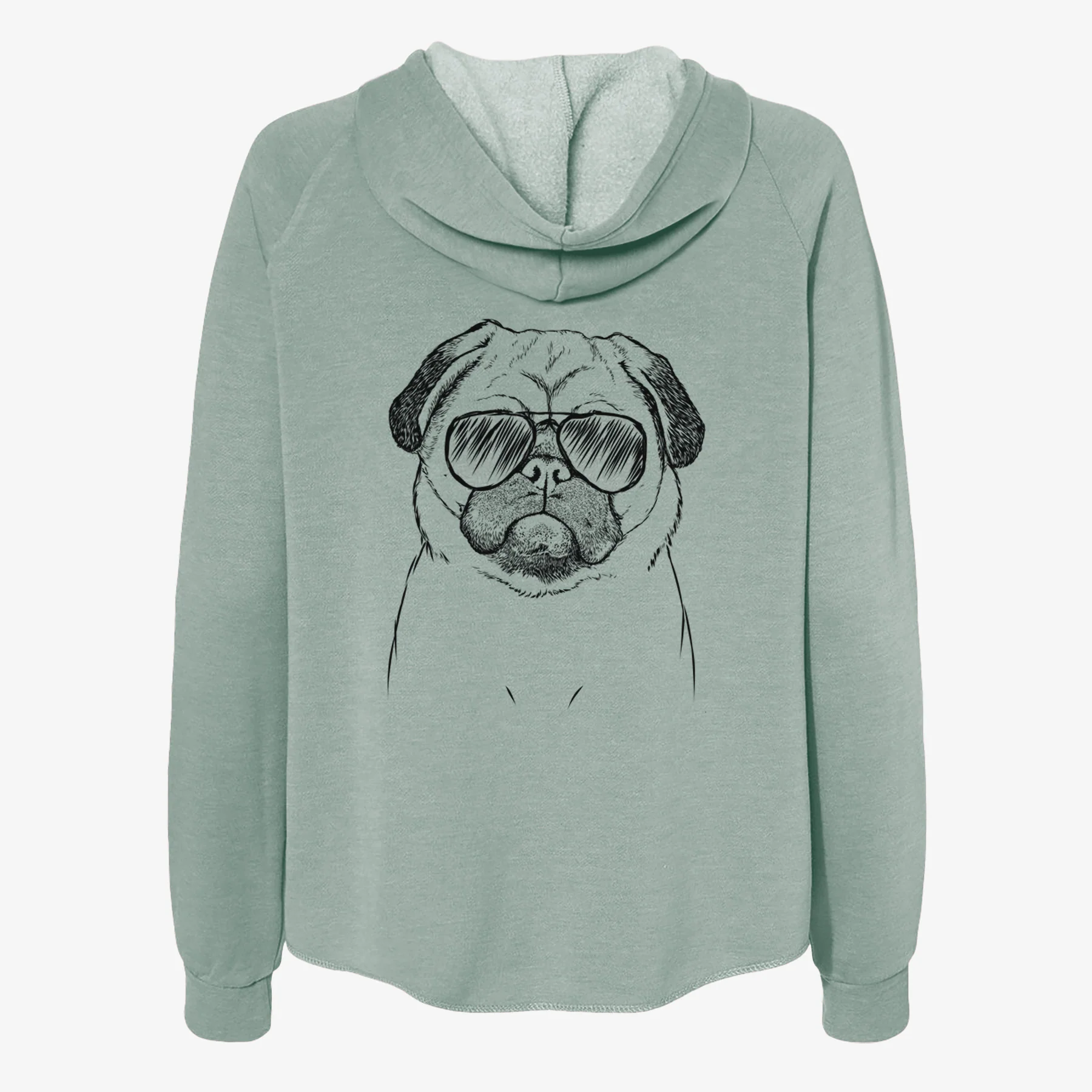 Ruby the Pug - Women's Cali Wave Zip-Up Sweatshirt - Image 7