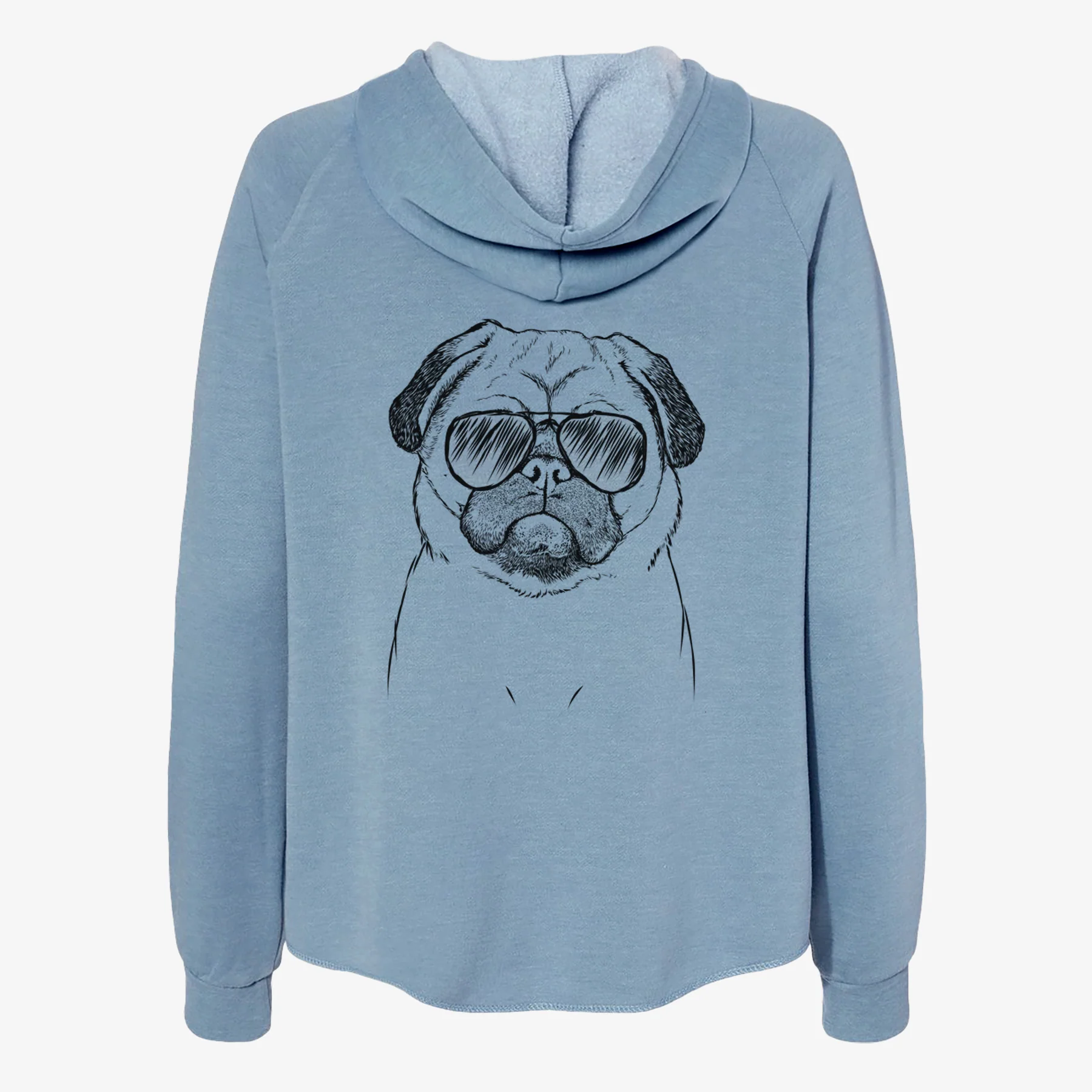 Ruby the Pug - Women's Cali Wave Zip-Up Sweatshirt - Image 9