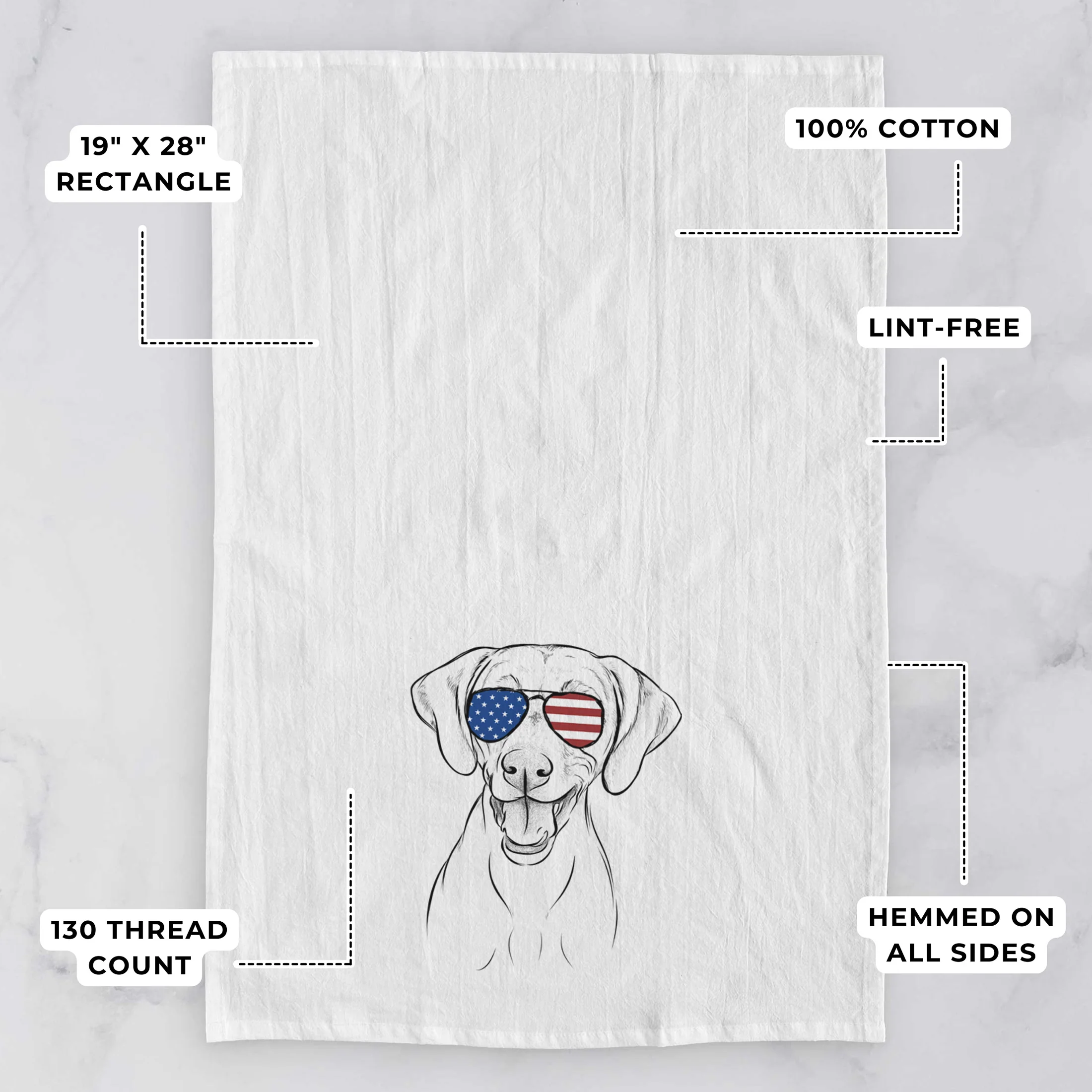 Ruby the Vizsla Tea Towel - Image 3
