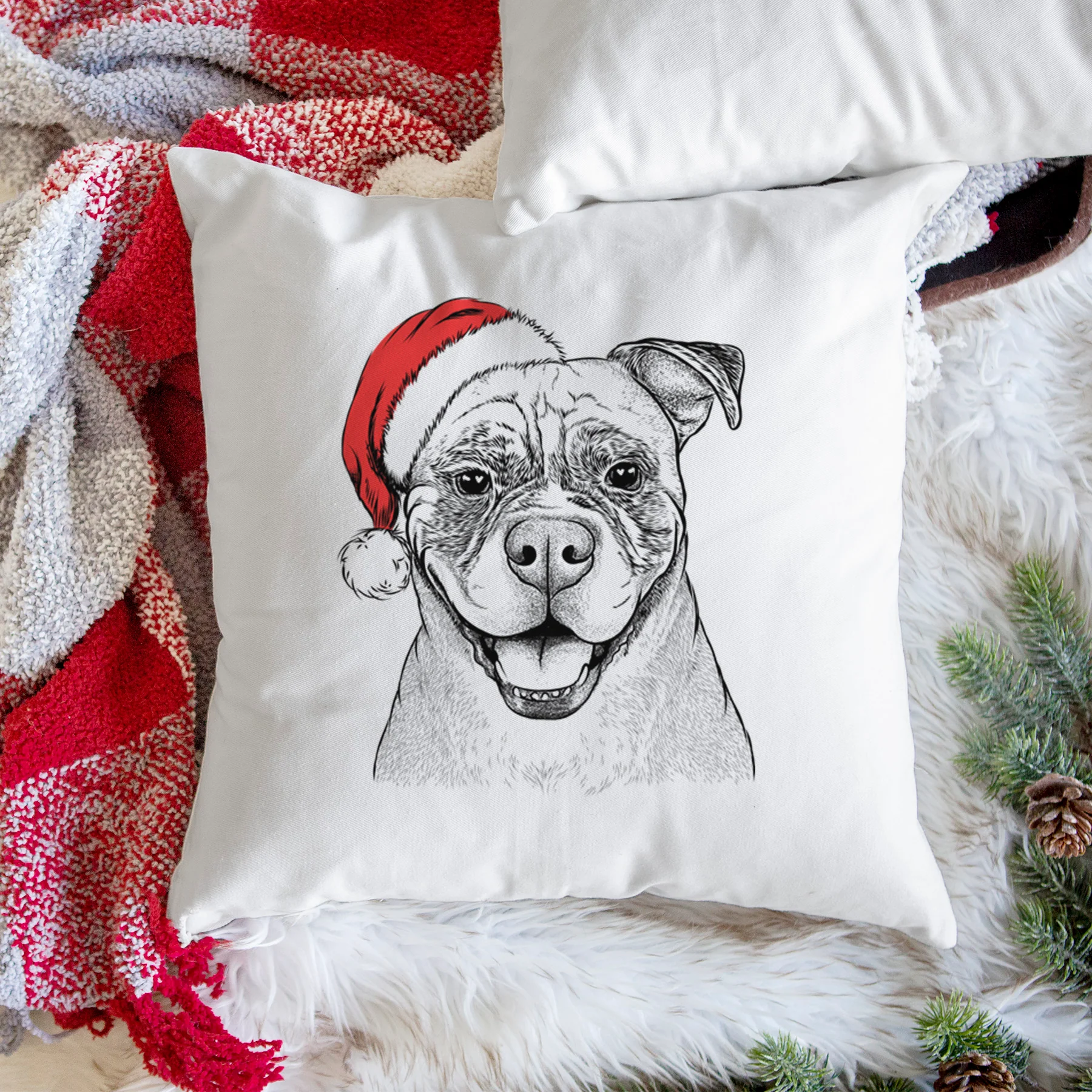 Rufus the American Bulldog - Throw Pillow Cover - Image 3