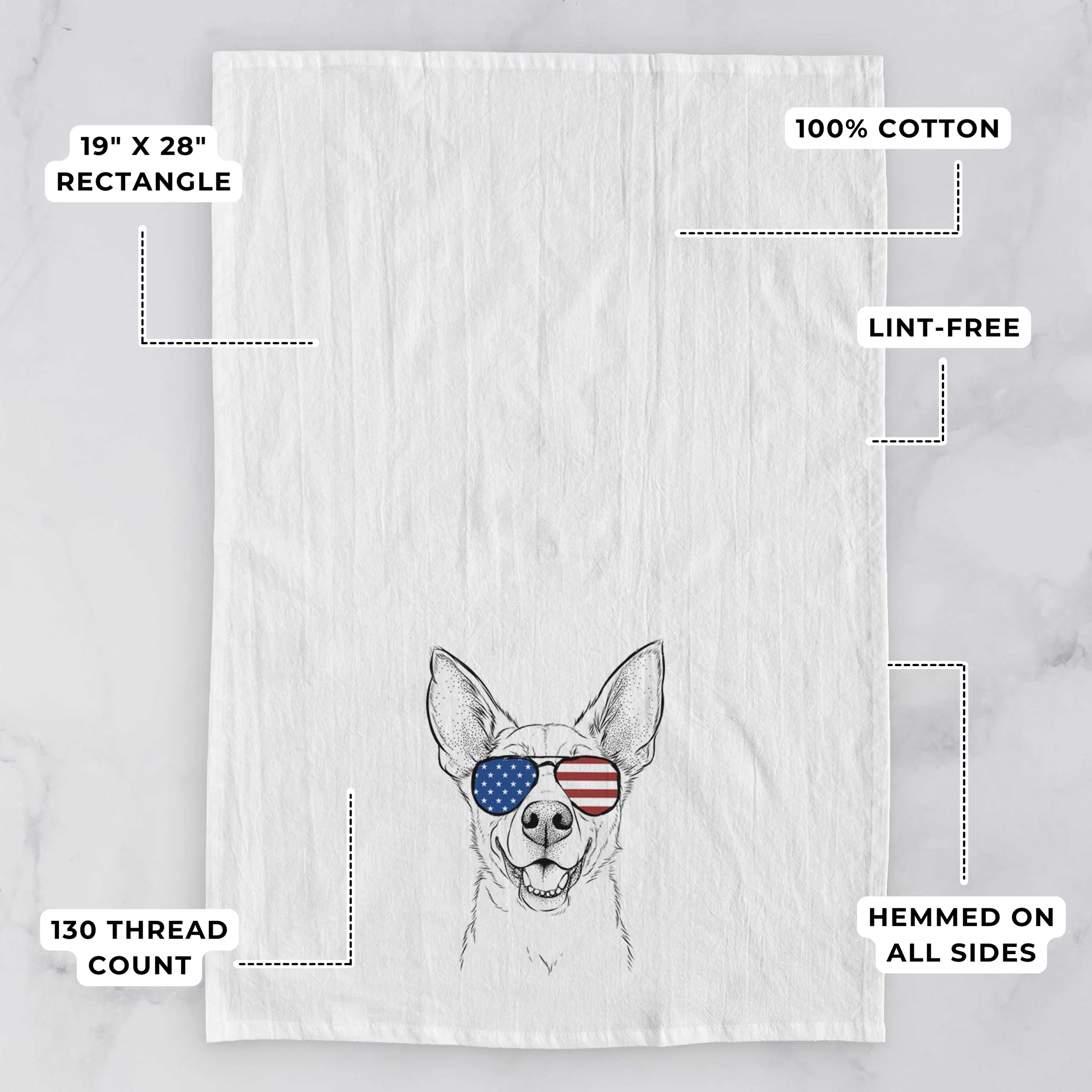 Rumley the Kelpie Mix Tea Towel - Image 3
