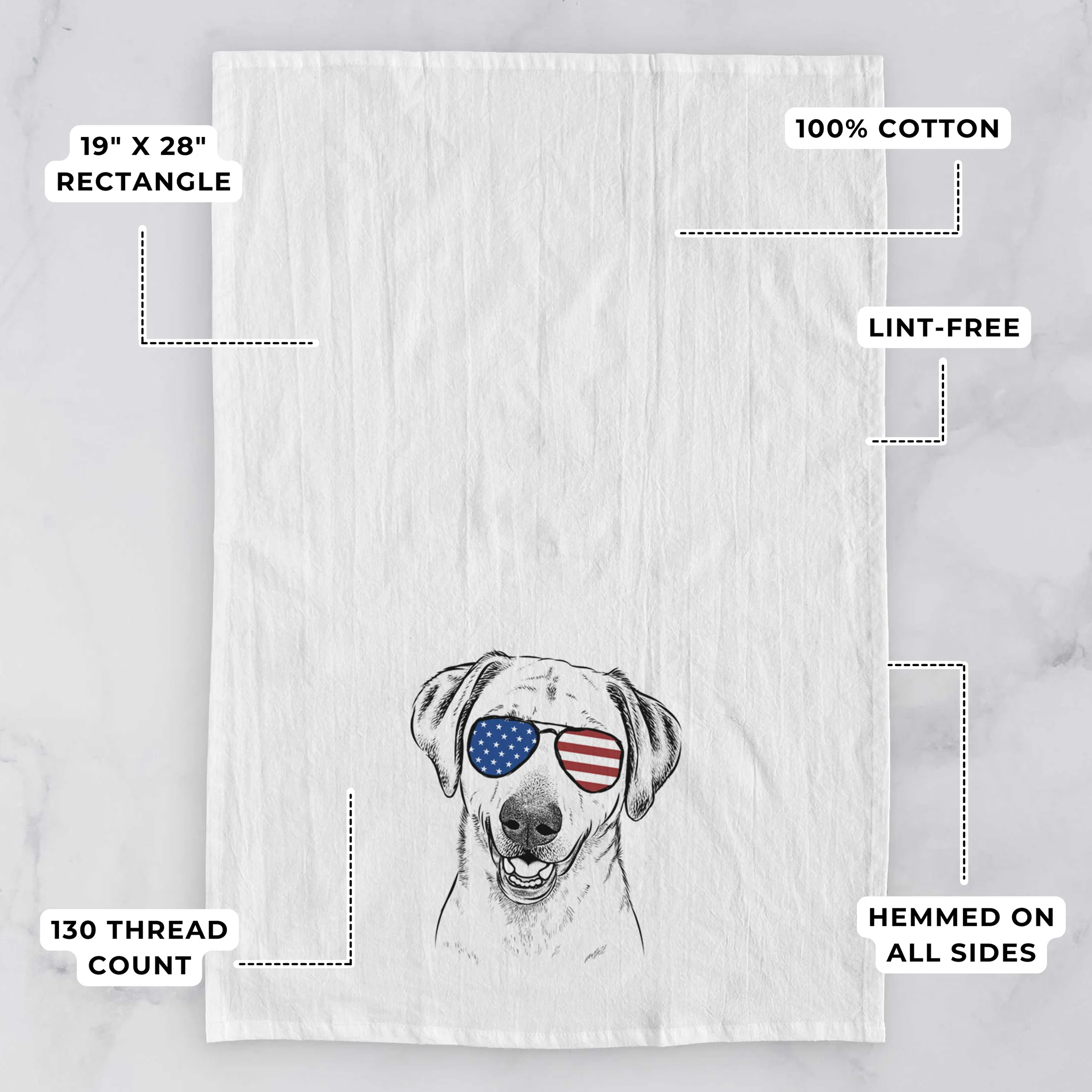 Rusty the Labrador Retriever Tea Towel - Image 3
