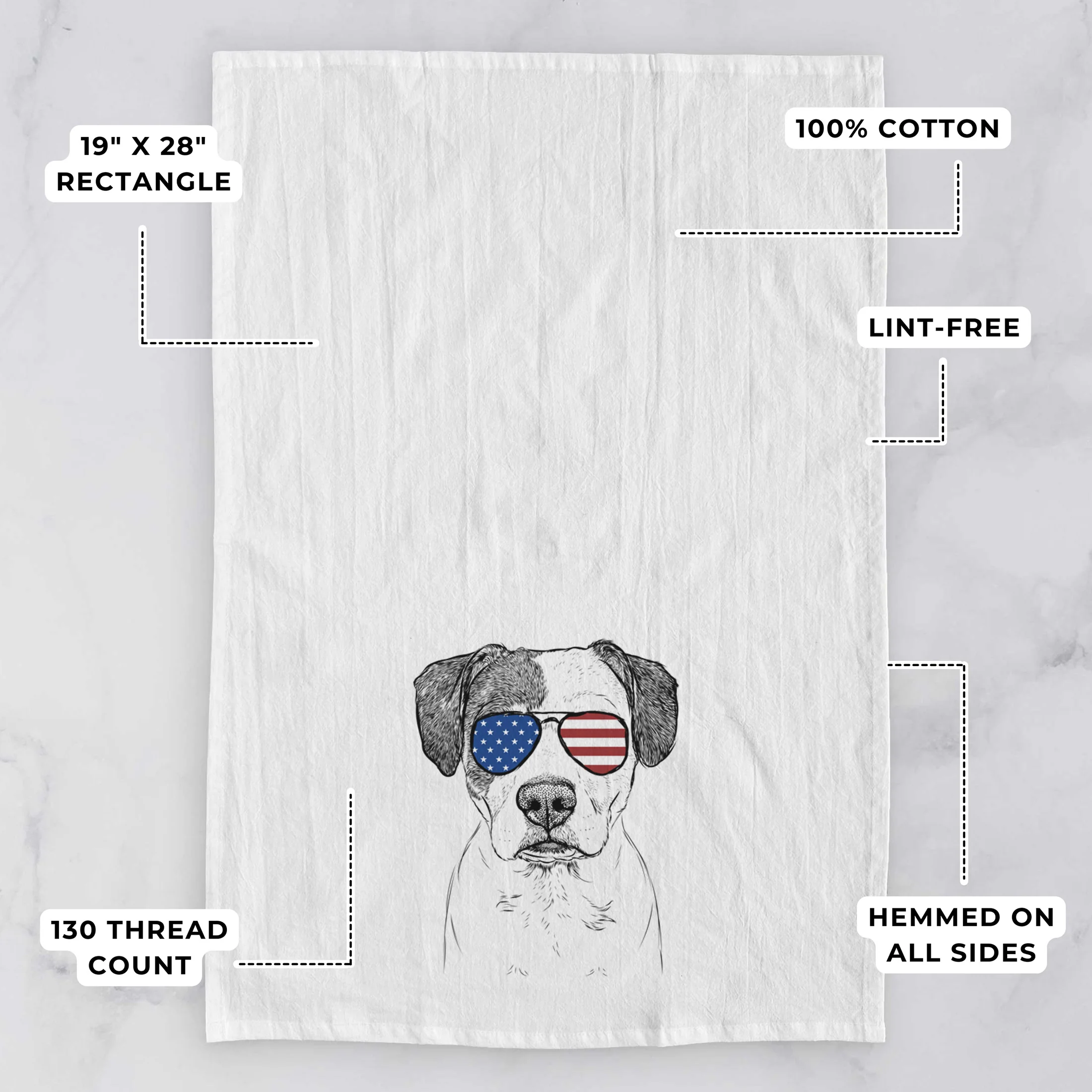 Ryleigh the Beagle Pitbull Mix Tea Towel - Image 3