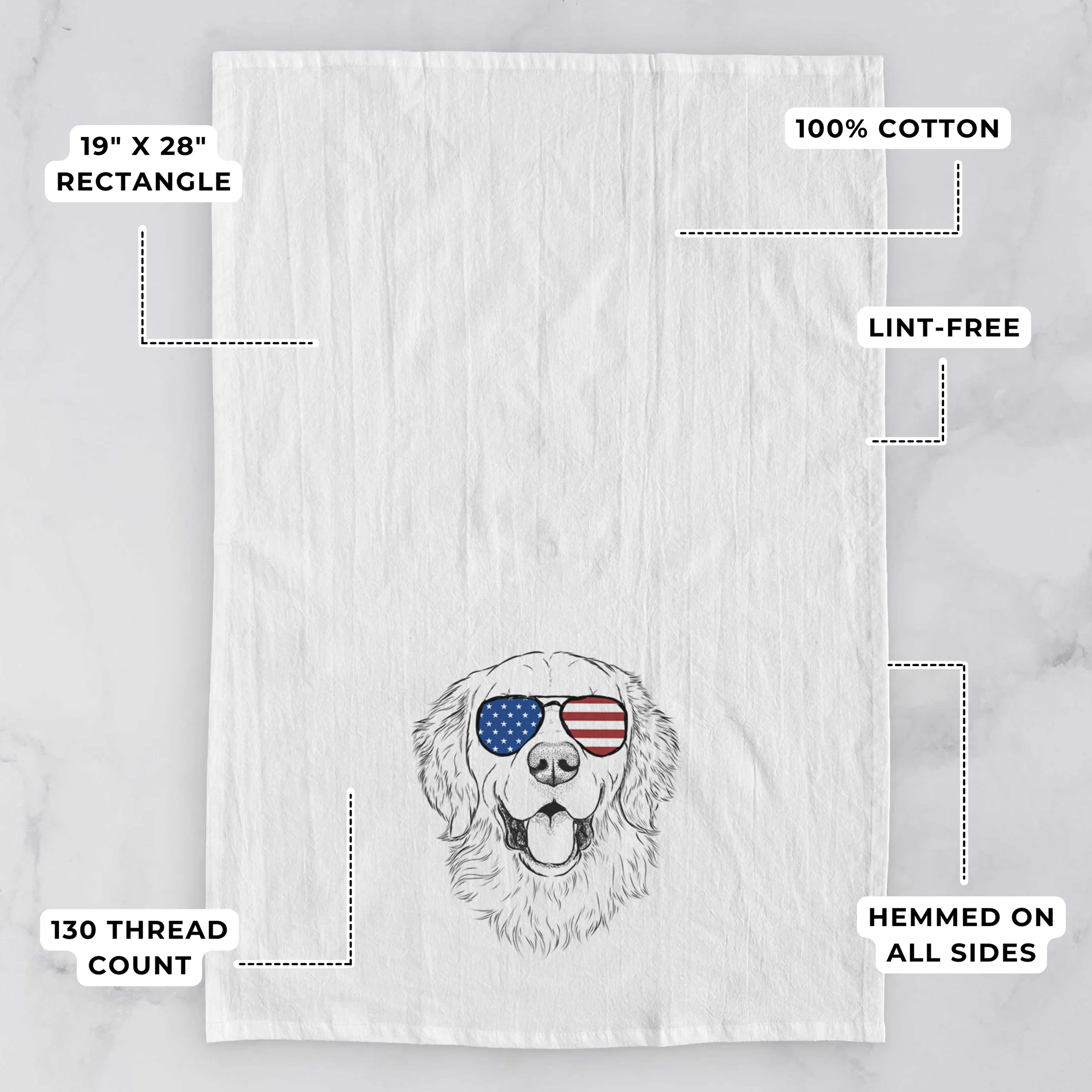 Sam the Golden Retriever Tea Towel - Image 3