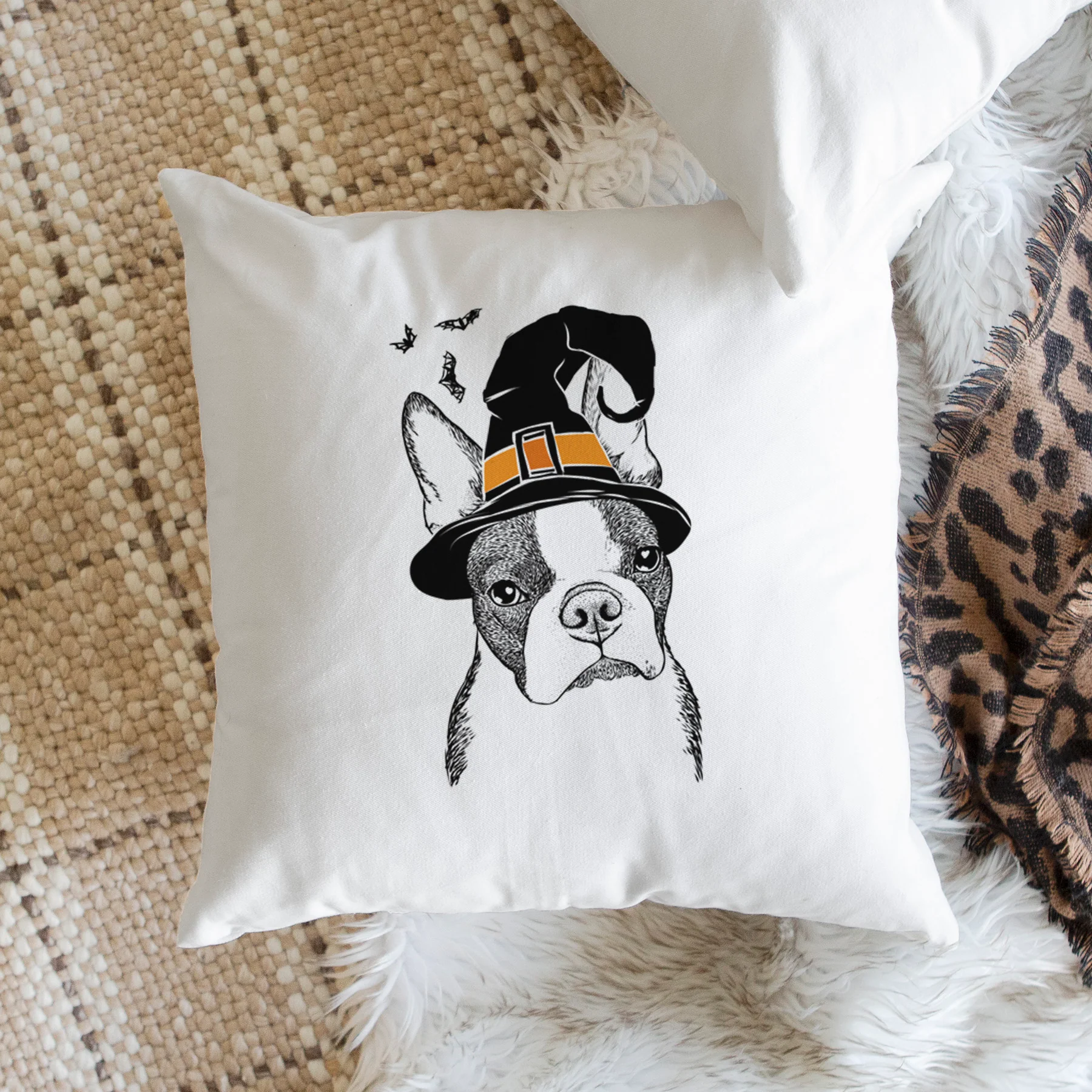 Samuel the Boston Terrier - Throw Pillow Cover - Image 2
