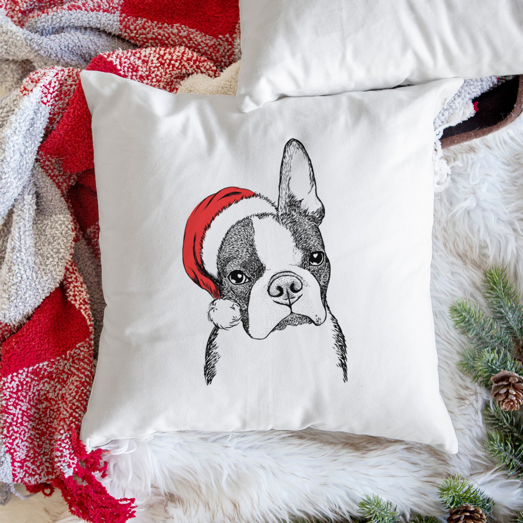 Samuel the Boston Terrier - Throw Pillow Cover - Image 3