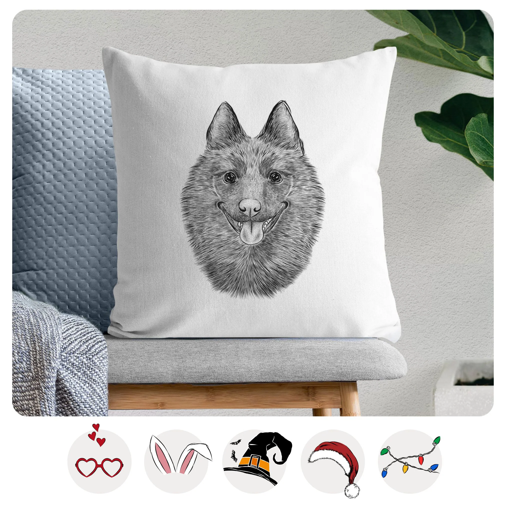 Sander the Schipperke - Throw Pillow Cover
