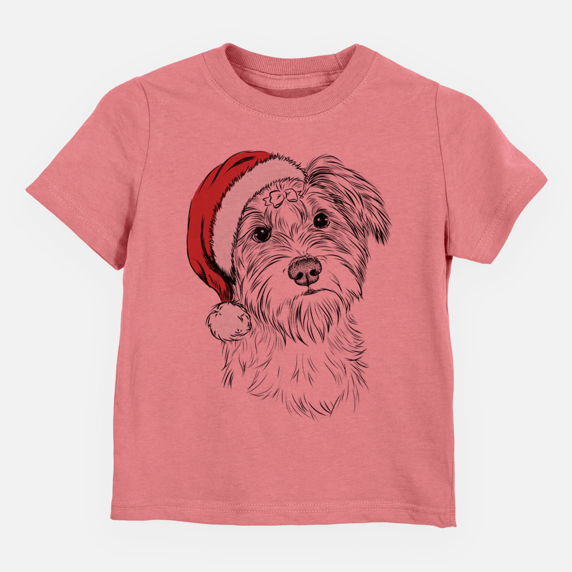 Santa Birdee the Schnauzer Mix - Kids/Youth/Toddler Shirt - Image 4