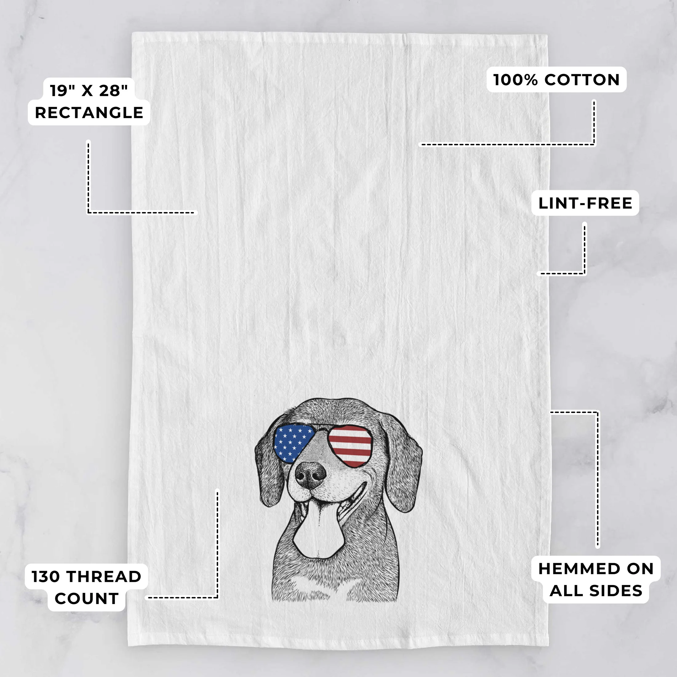 Scarlett the Beagle Tea Towel - Image 3