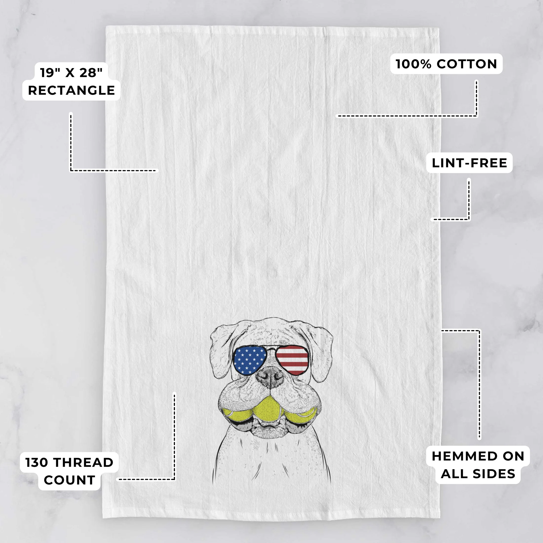 Seamus the Boxer Tea Towel - Image 3