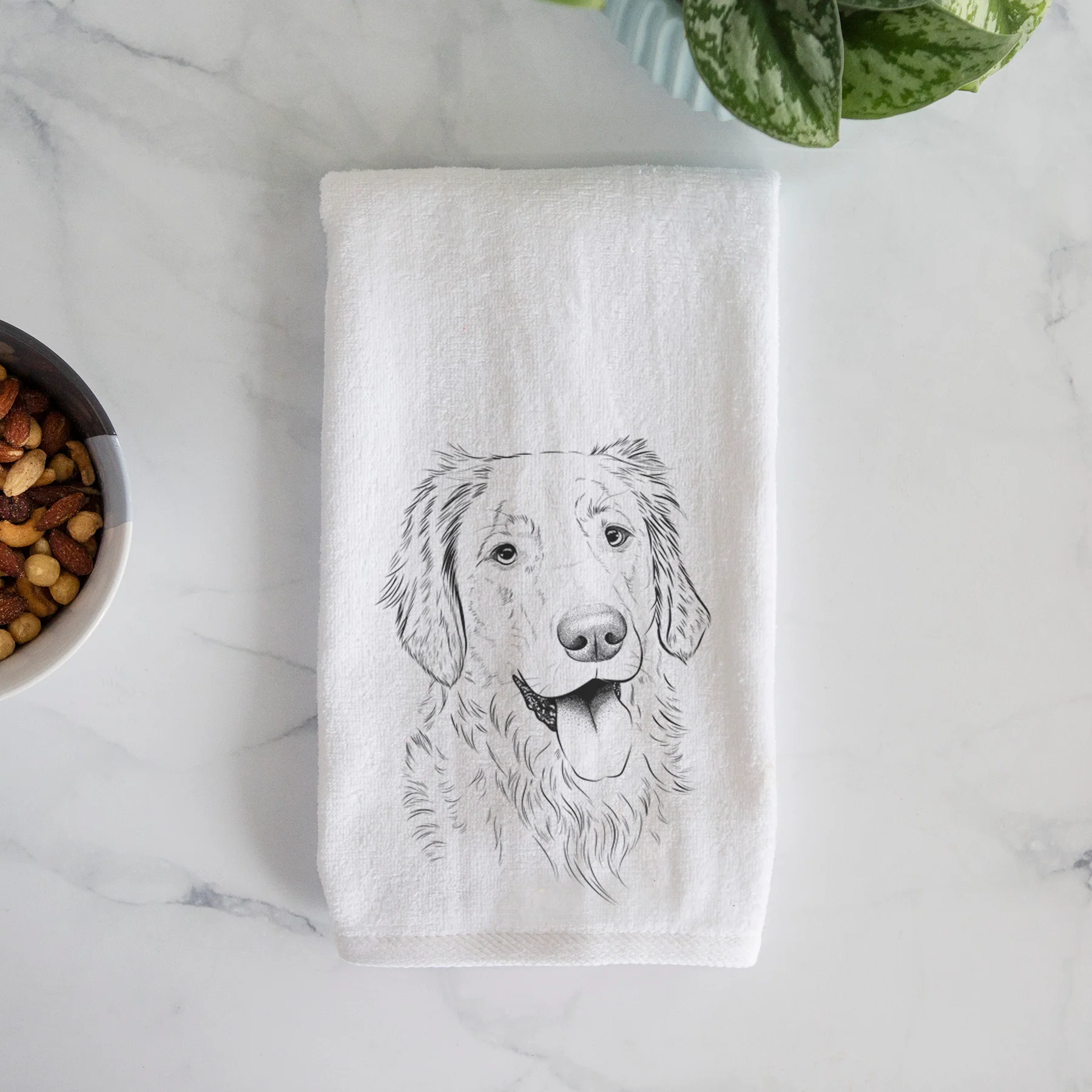 Semba the Golden Retriever Decorative Hand Towel - Image 2
