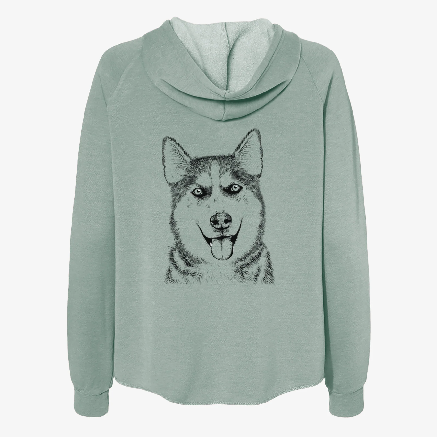 Sesi the Siberian Husky - Women's Cali Wave Zip-Up Sweatshirt - Image 4