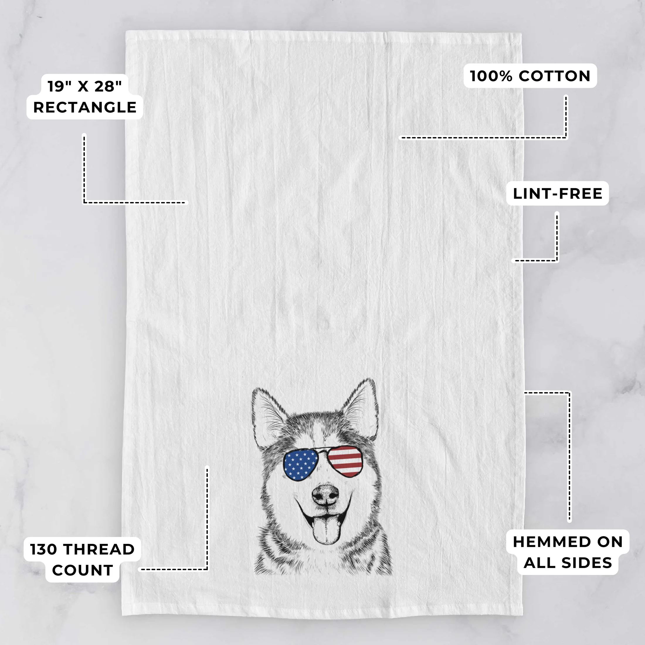 Sesi the Siberian Husky Tea Towel - Image 3
