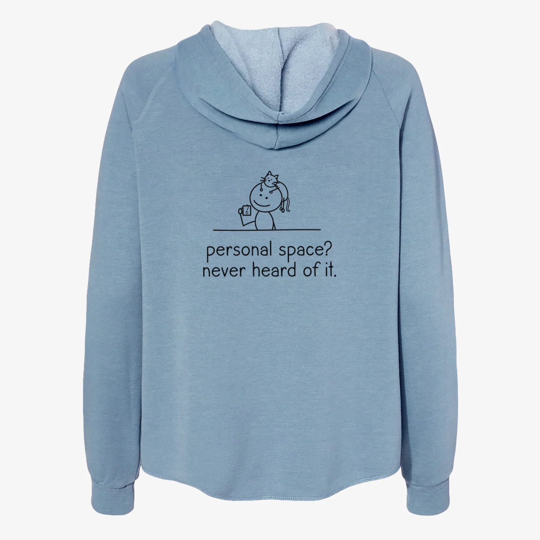 Personal Space? Never Heard of it - Cat - Women's Cali Wave Zip-Up Sweatshirt - Image 6