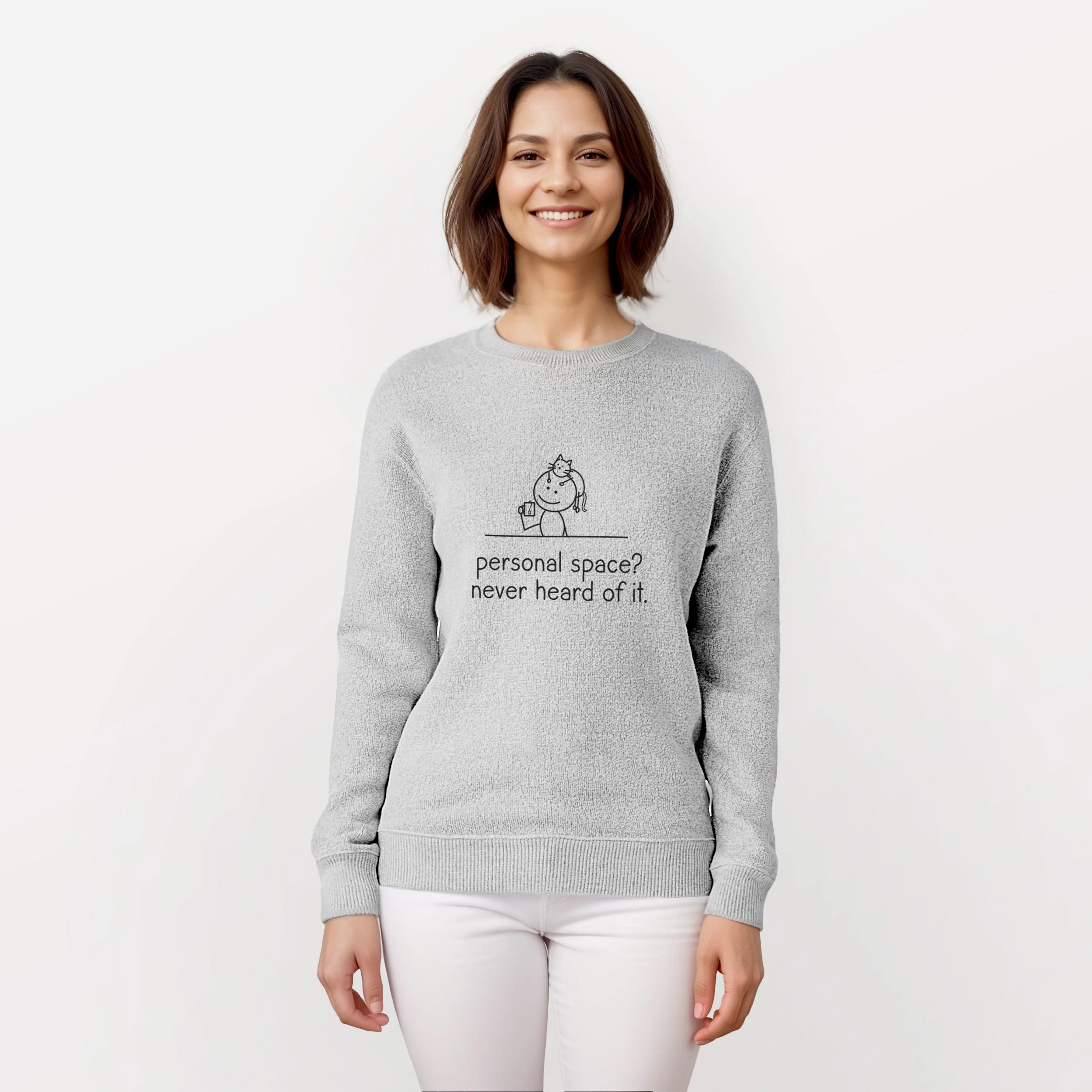 Personal Space? Never Heard of it - Cat - Knit Sweatshirt - Image 3