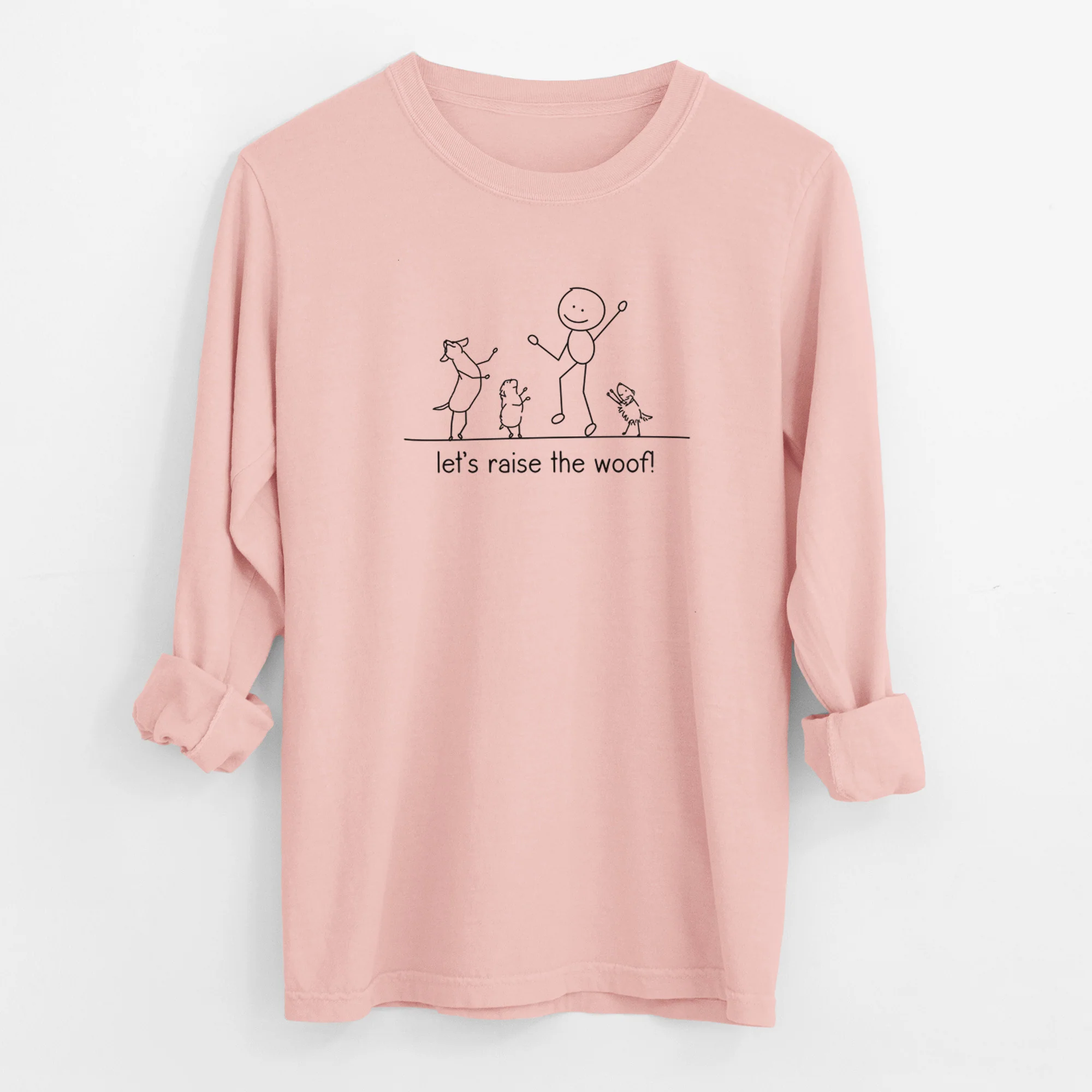 Let's Raise the Woof! - Men's Heavyweight 100% Cotton Long Sleeve - Image 12