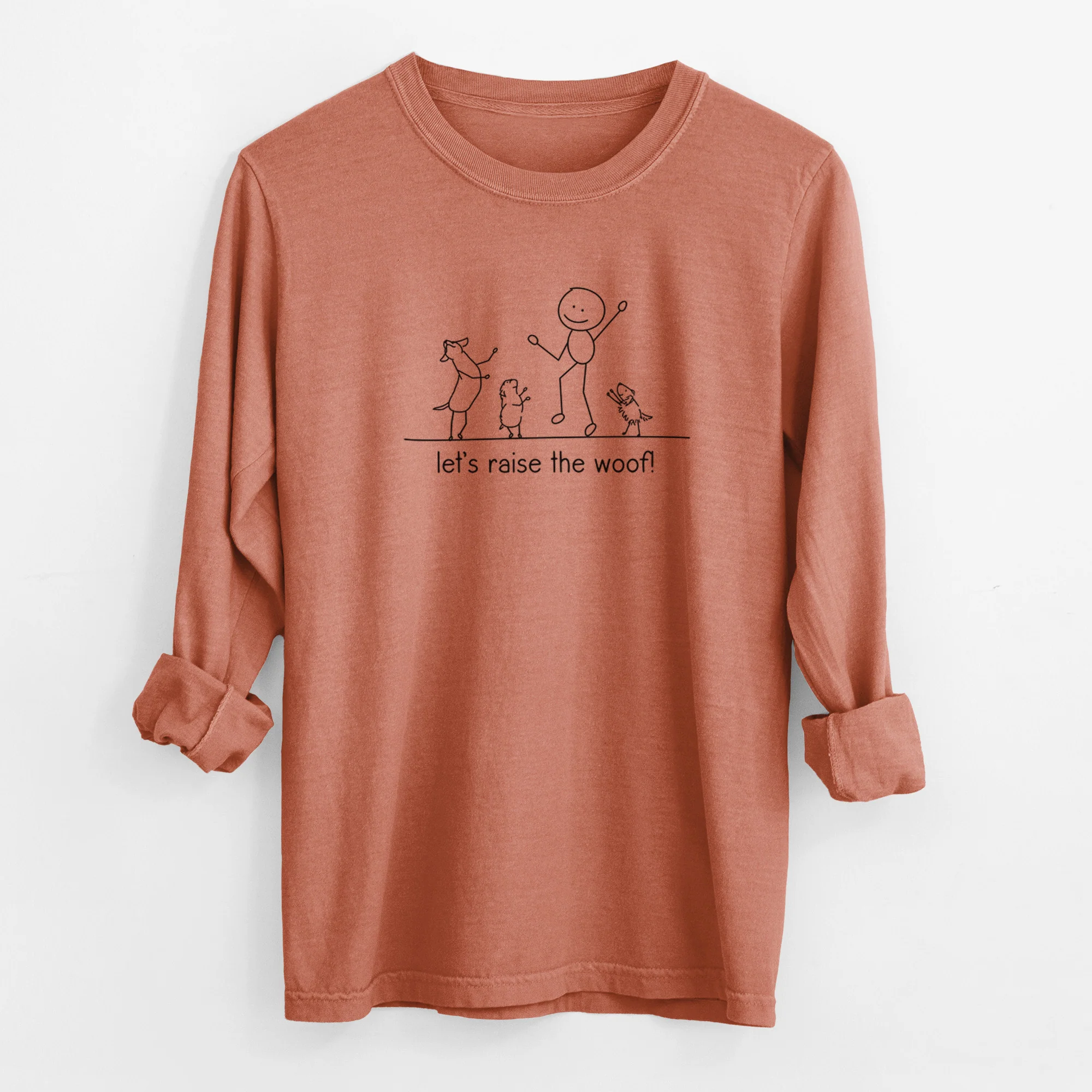 Let's Raise the Woof! - Men's Heavyweight 100% Cotton Long Sleeve - Image 14