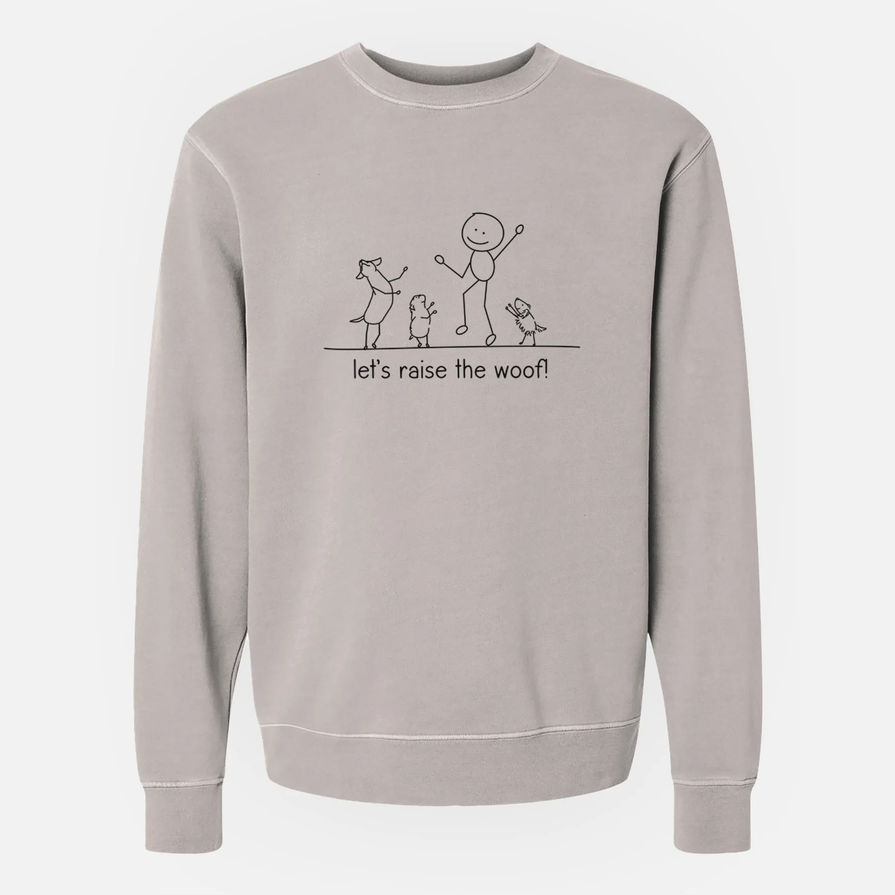 Let's Raise the Woof! - Unisex Pigment Dyed Crew Sweatshirt - Image 3