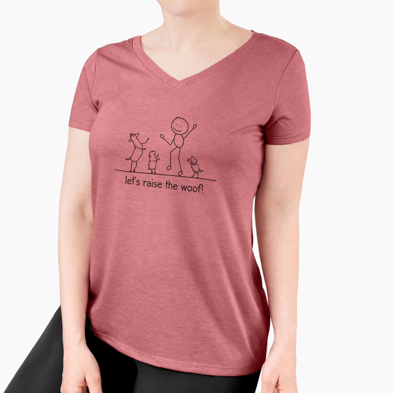 Let's Raise the Woof! - Women's Perfect V-neck Shirt - Image 4