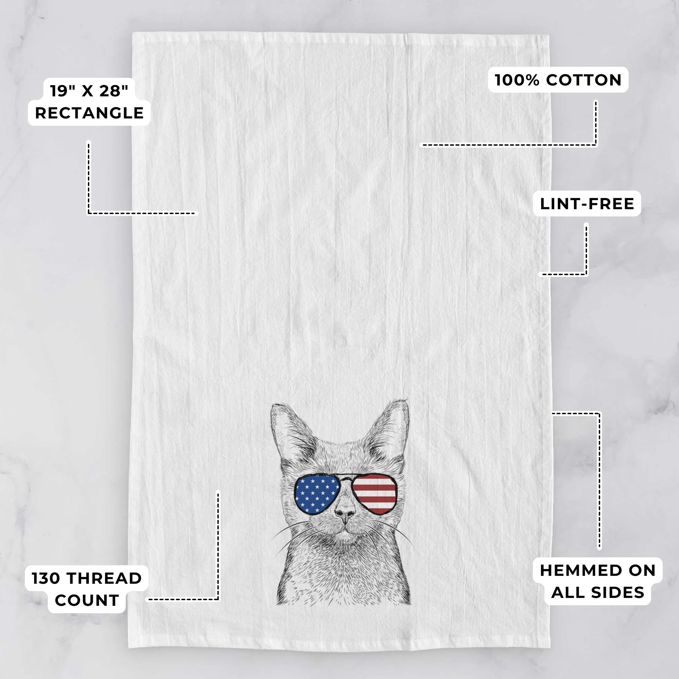 Shadow the Black Cat Tea Towel - Image 3