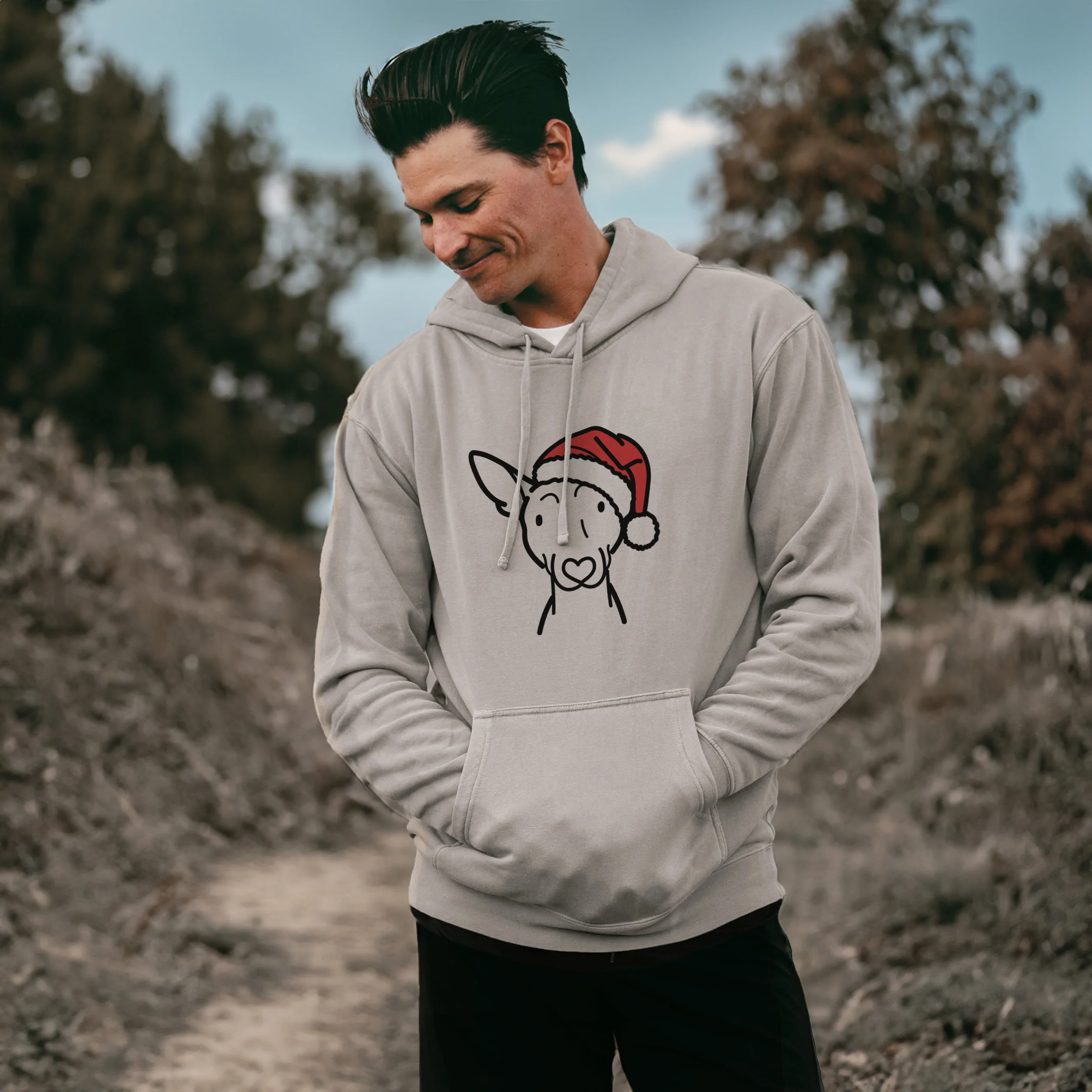 Jolly American Hairless Terrier - Unisex Pigment Dyed Hoodie - Image 3