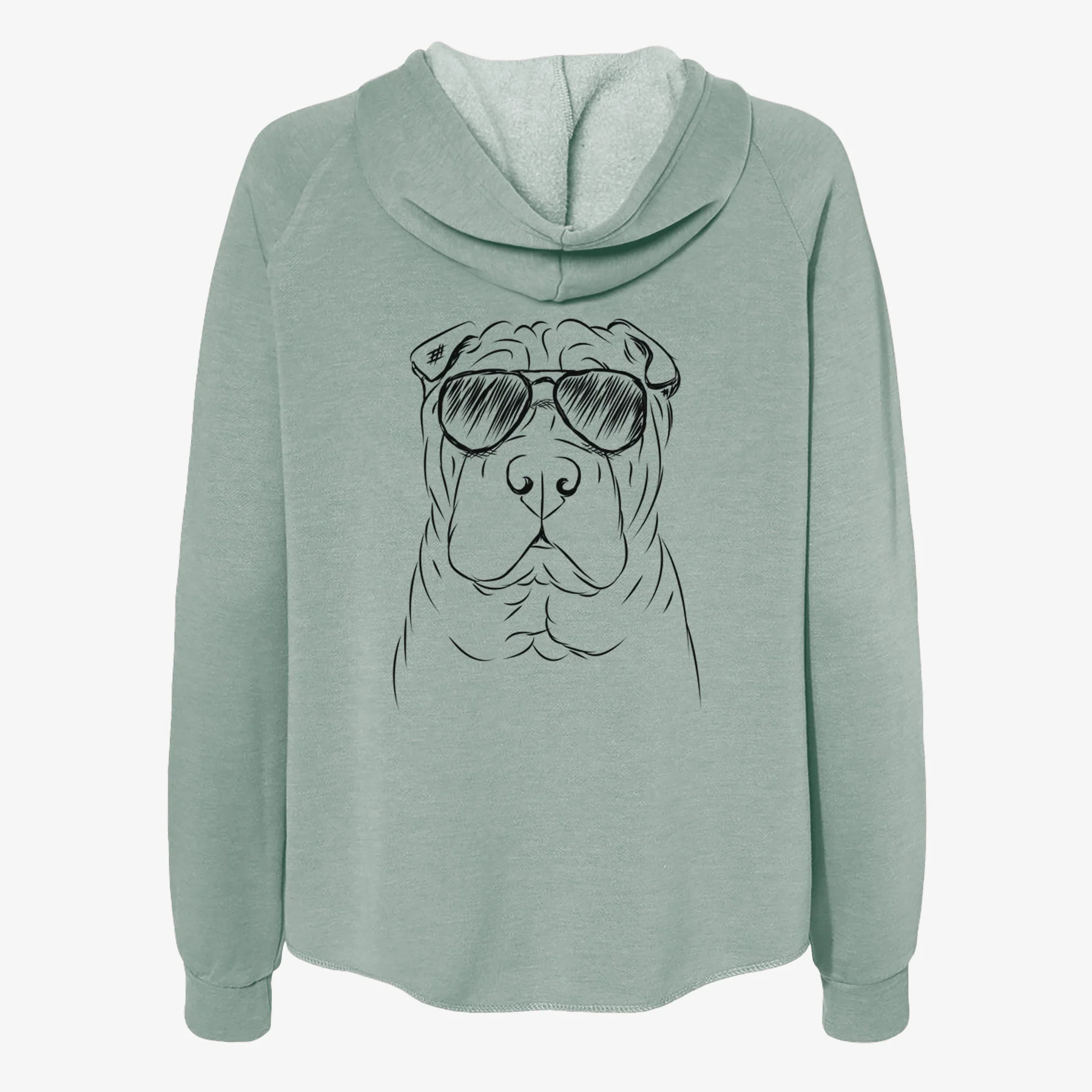 Sharpy the Shar Pei - Women's Cali Wave Zip-Up Sweatshirt - Image 7