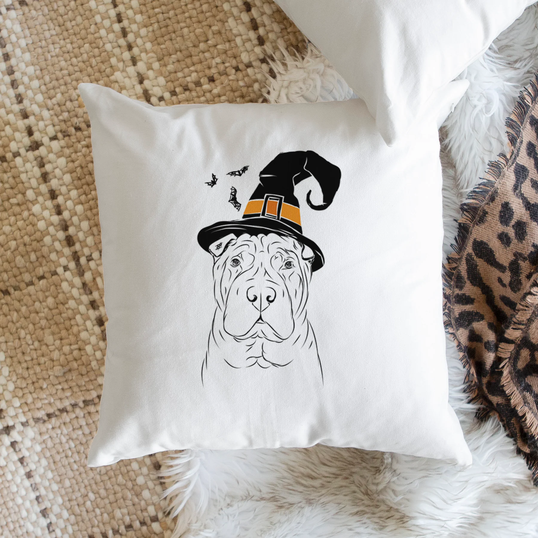 Sharpy the Shar Pei - Throw Pillow Cover - Image 2