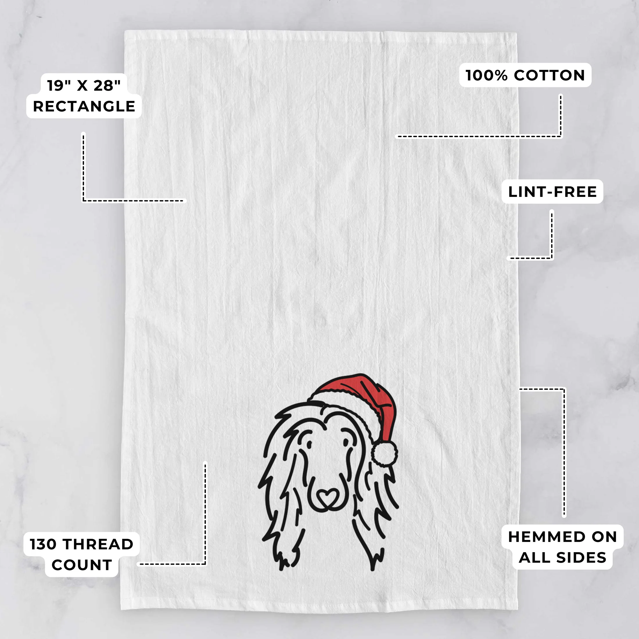 Jolly Afghan Hound - Asher - Tea Towel - Image 3
