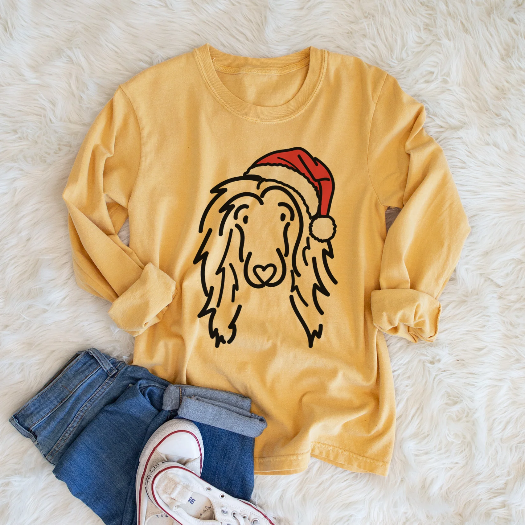 Jolly Afghan Hound - Asher - Heavyweight 100% Cotton Long Sleeve - Image 5
