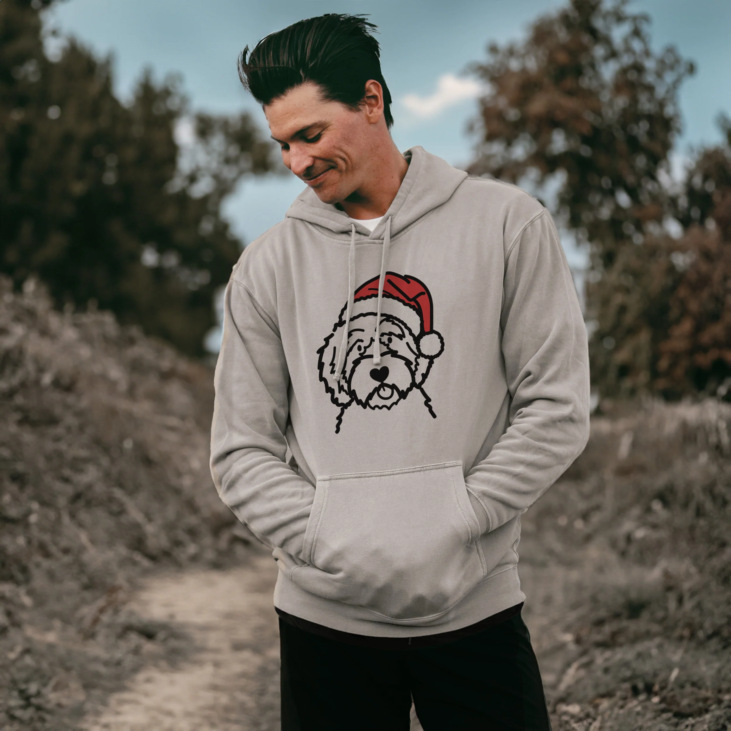 Jolly Aussiedoodle - Unisex Pigment Dyed Hoodie - Image 3