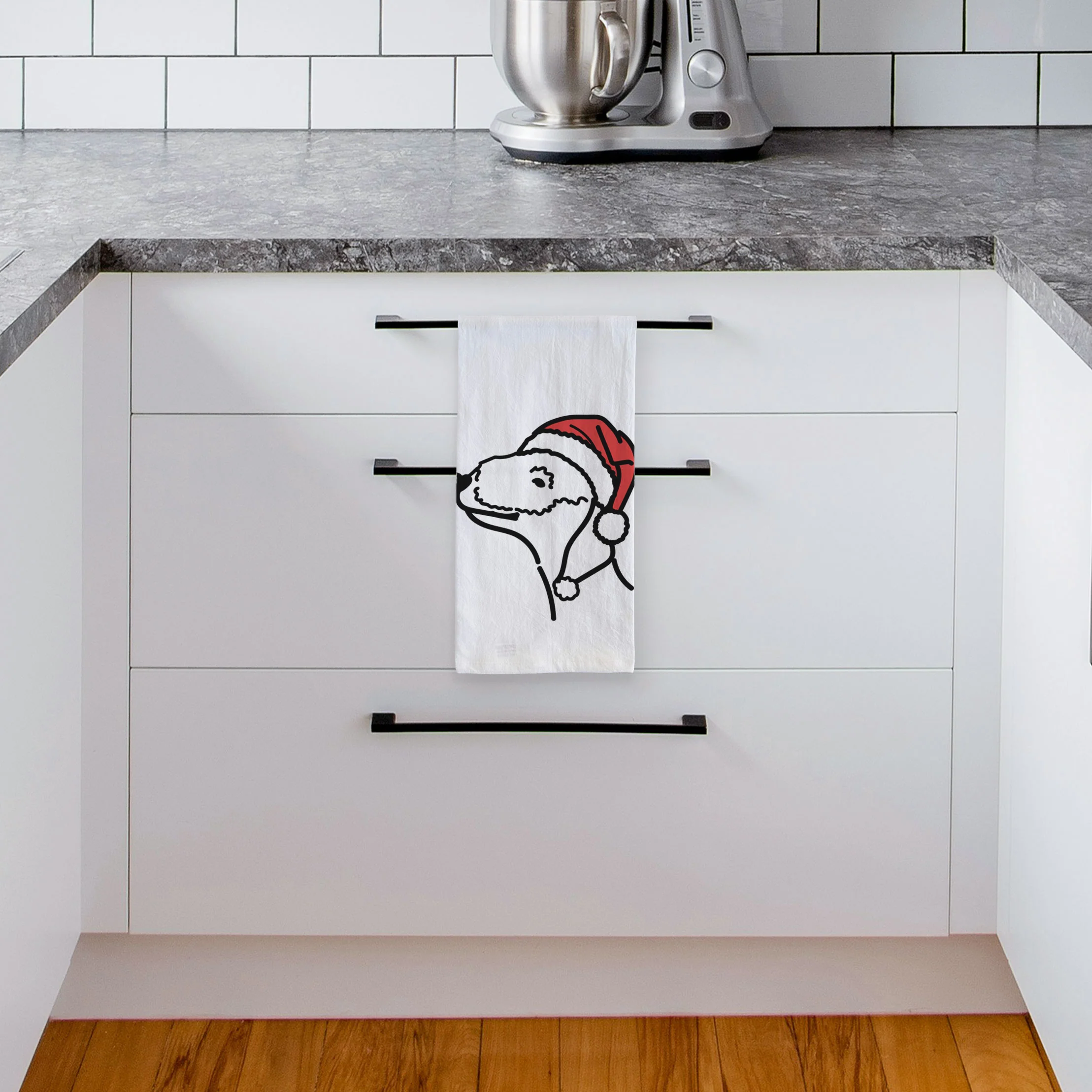 Jolly Bedlington Terrier - Tea Towel - Image 4