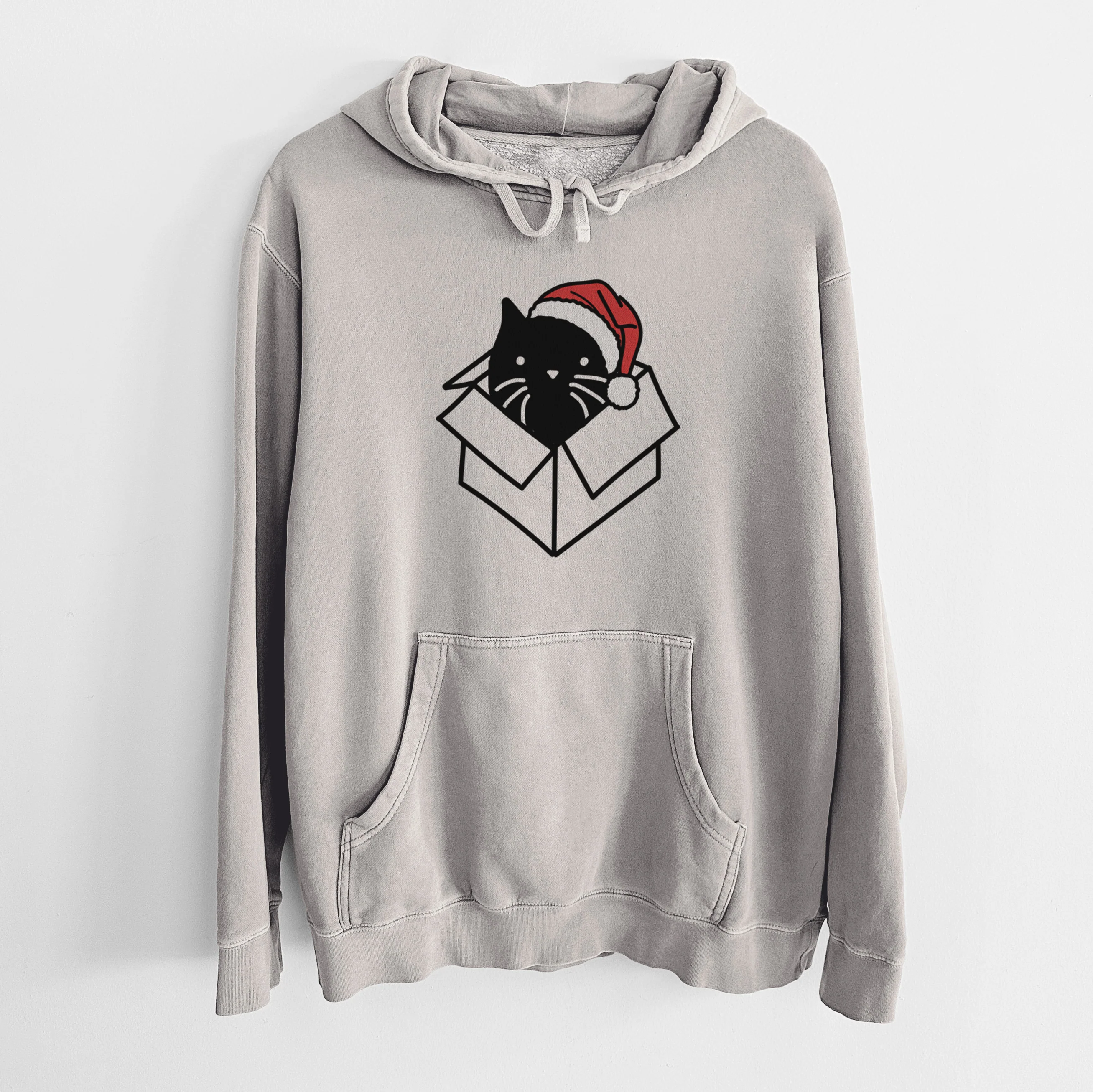 Jolly Black Cat in a Box - Doc - Unisex Pigment Dyed Hoodie - Image 5